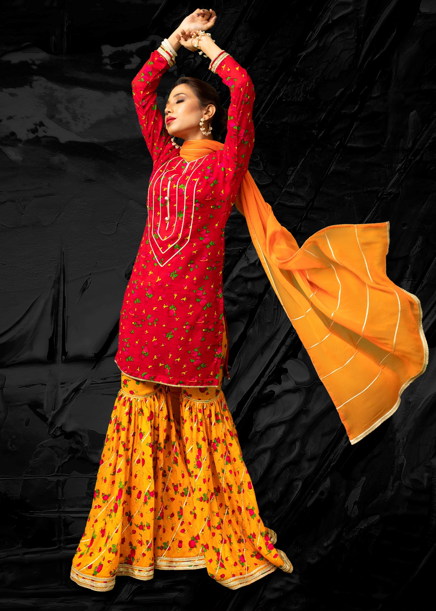 Nuqsh Pret Swirling Fire NRN 010 Women 3pcs