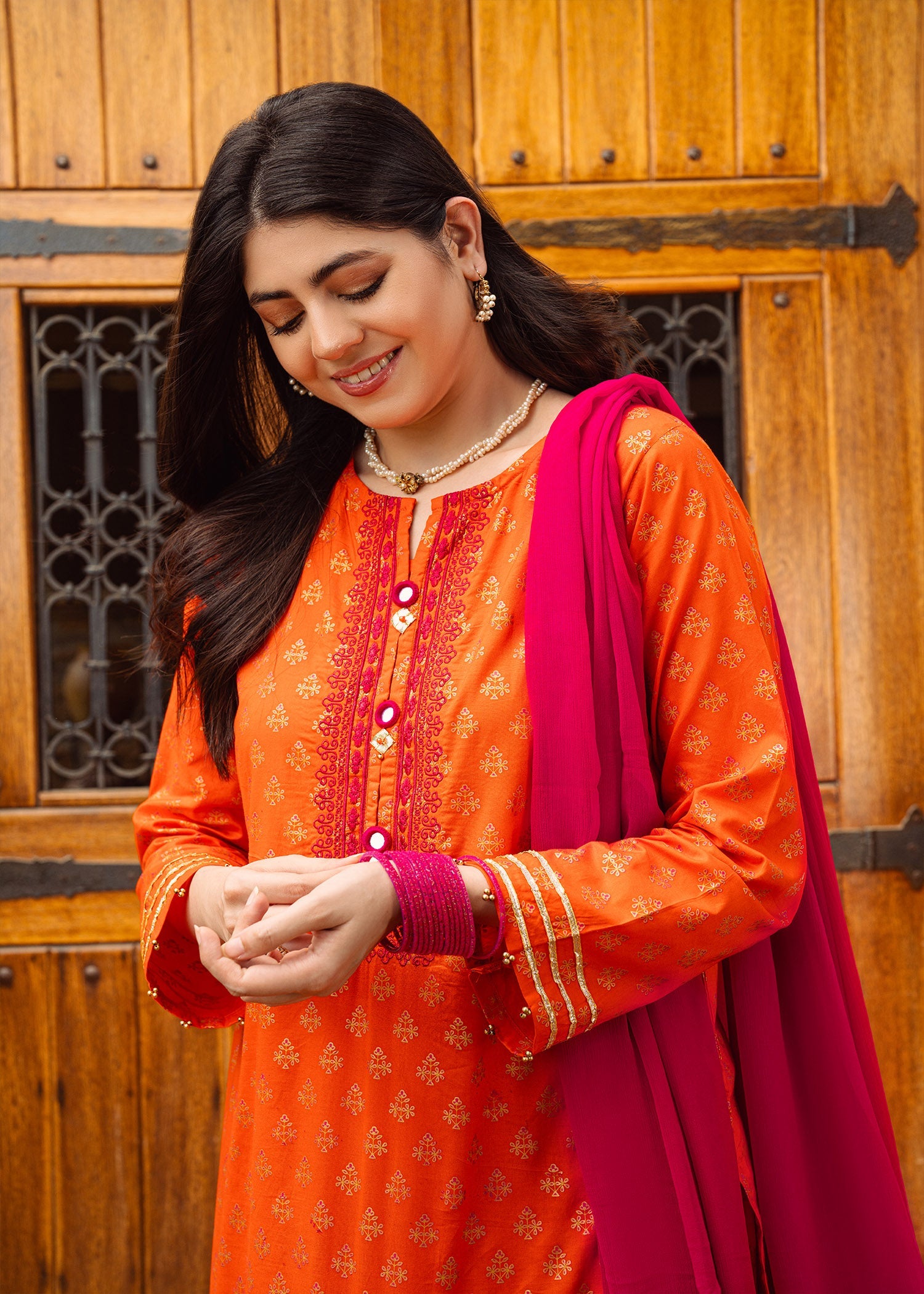 Kumash Textiles Red Orange Womens Women 3pcs