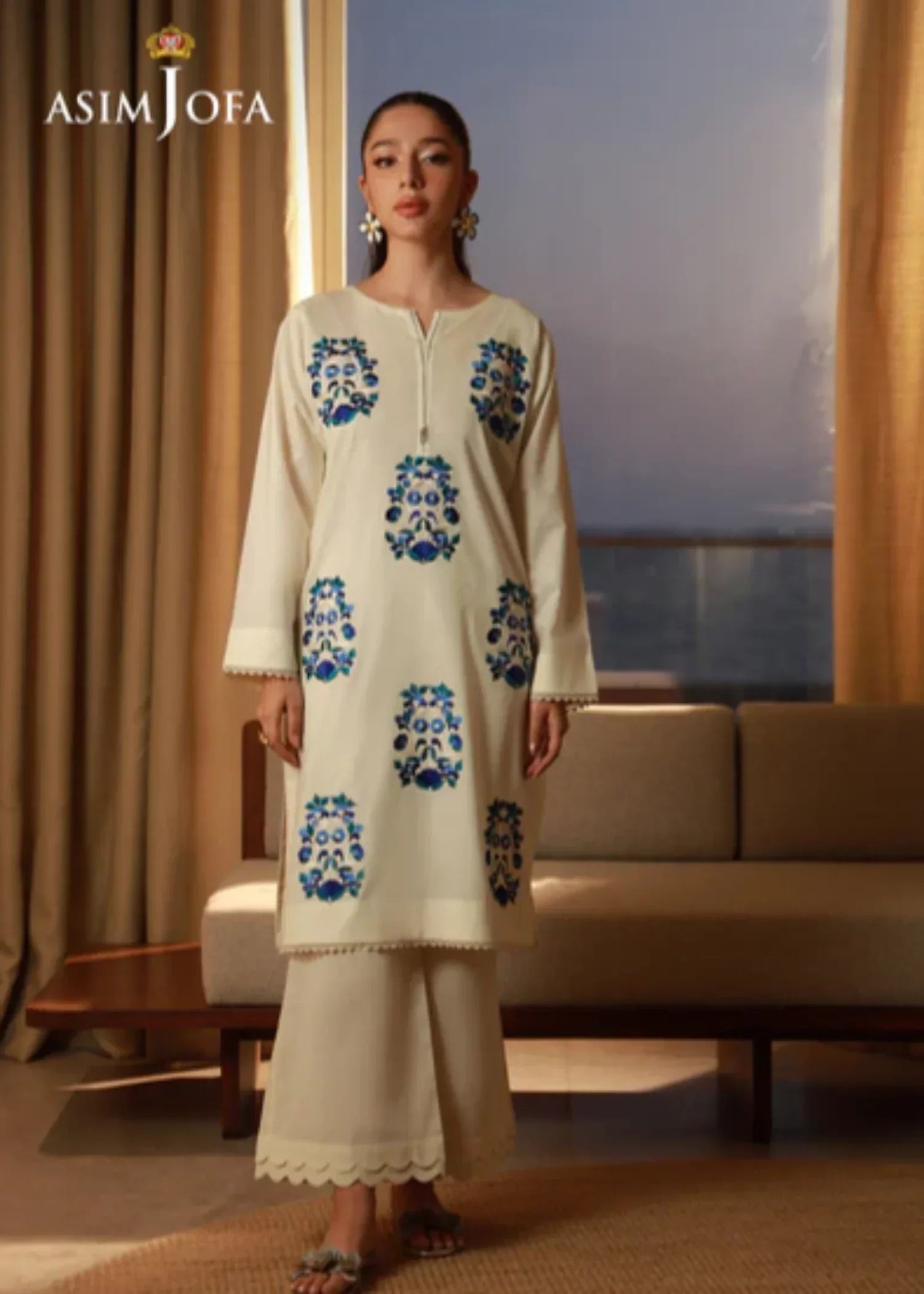 Asim Jofa AJPB 176 EMBROIDERED CAMBRIC STITCHED Women 2pcs