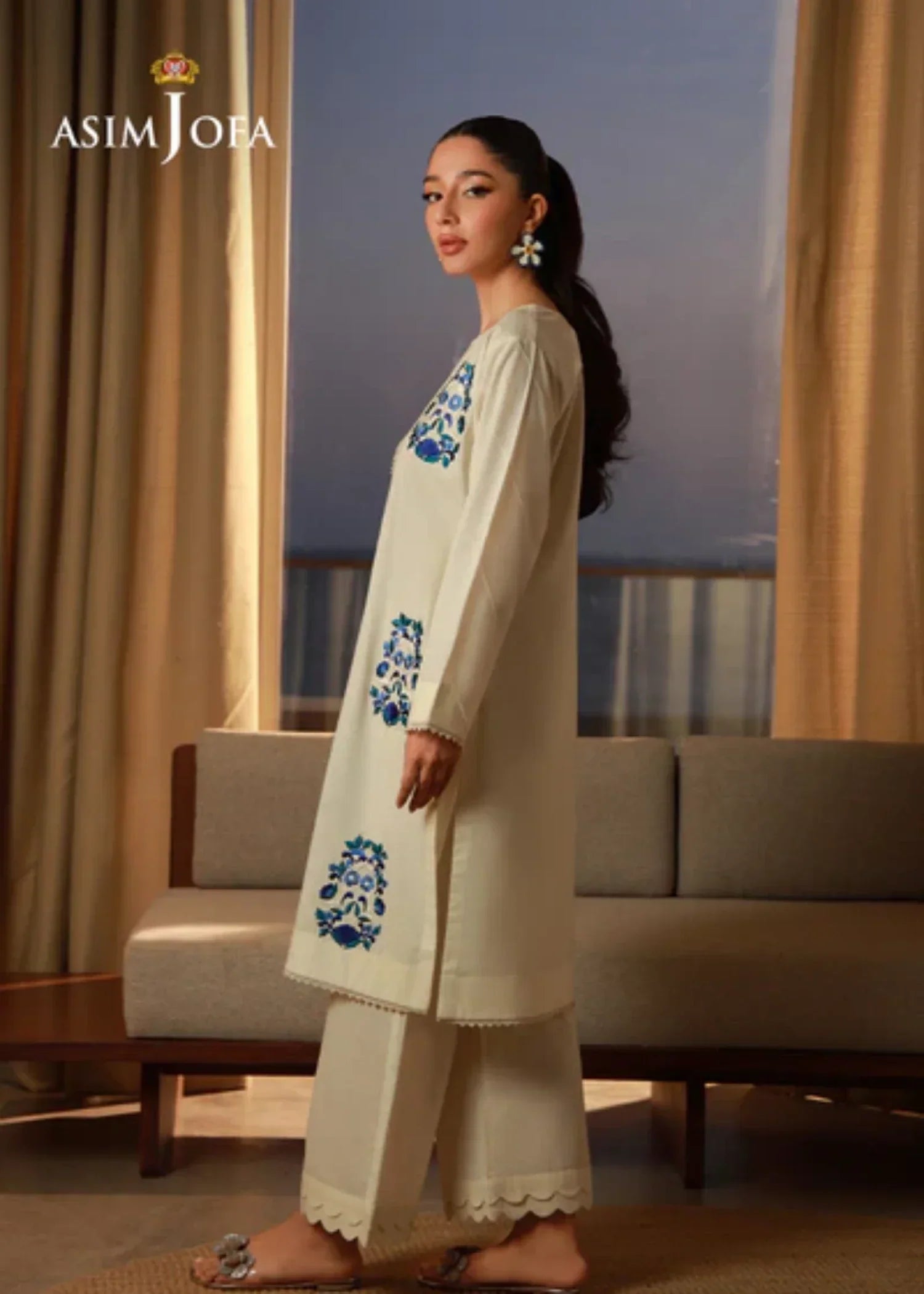 Asim Jofa AJPB 176 EMBROIDERED CAMBRIC STITCHED Women 2pcs