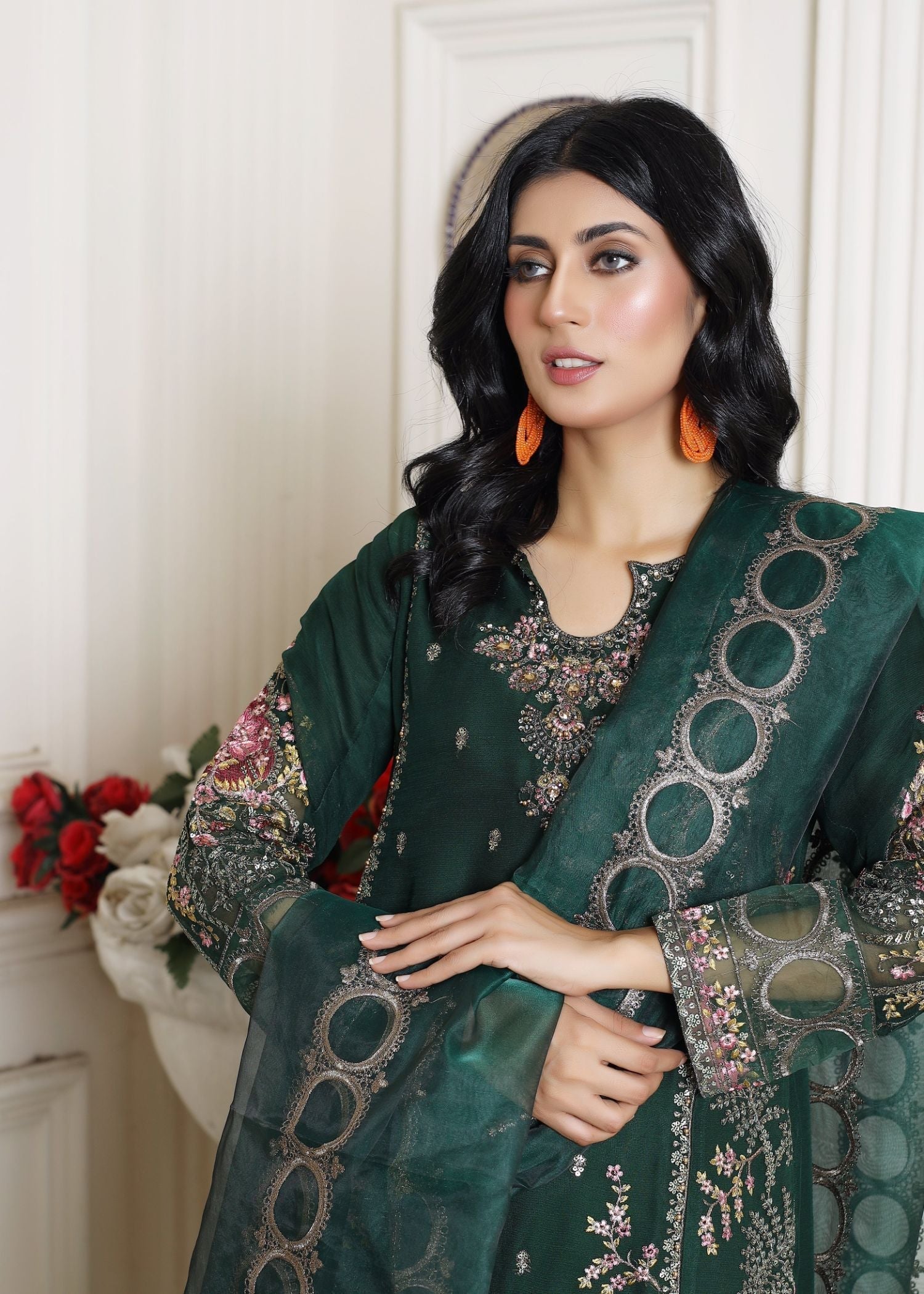 Pehnawa By Bin Akram’s GRACEFUL GREEN CHIFFON Women 3pcs