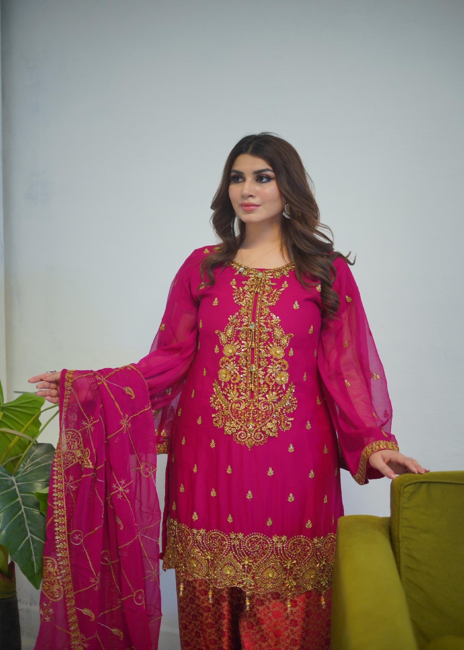 Rangoon Clothing Gulbahar Hotpink Women 3pcs