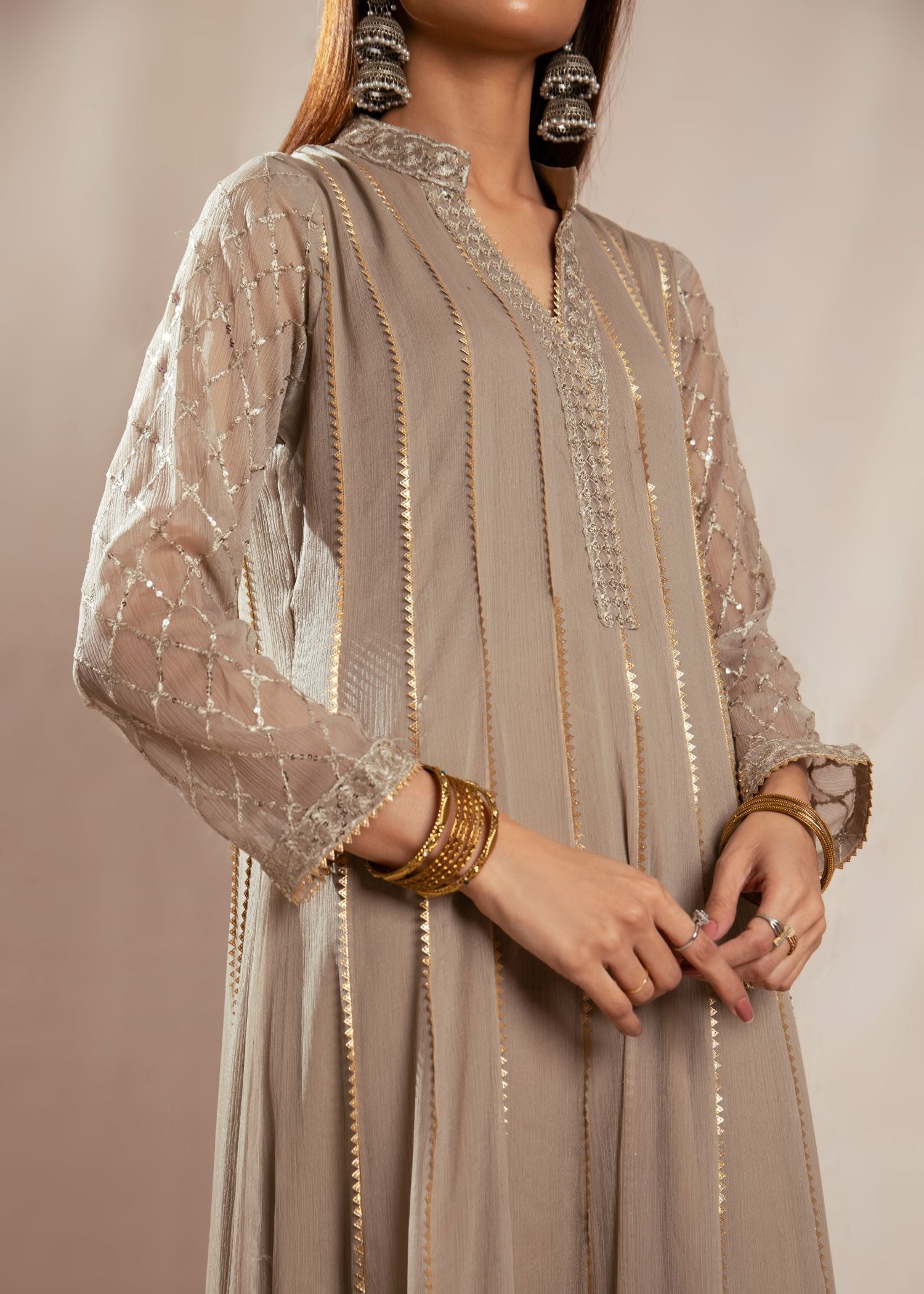 Manahils MAXI 106 DUSTY AFFAIR LIGHT BROWN Women 3pcs