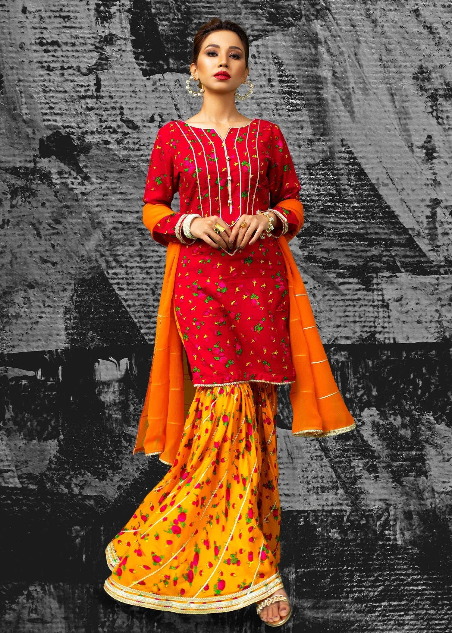 Nuqsh Pret Swirling Fire NRN 010 Women 3pcs