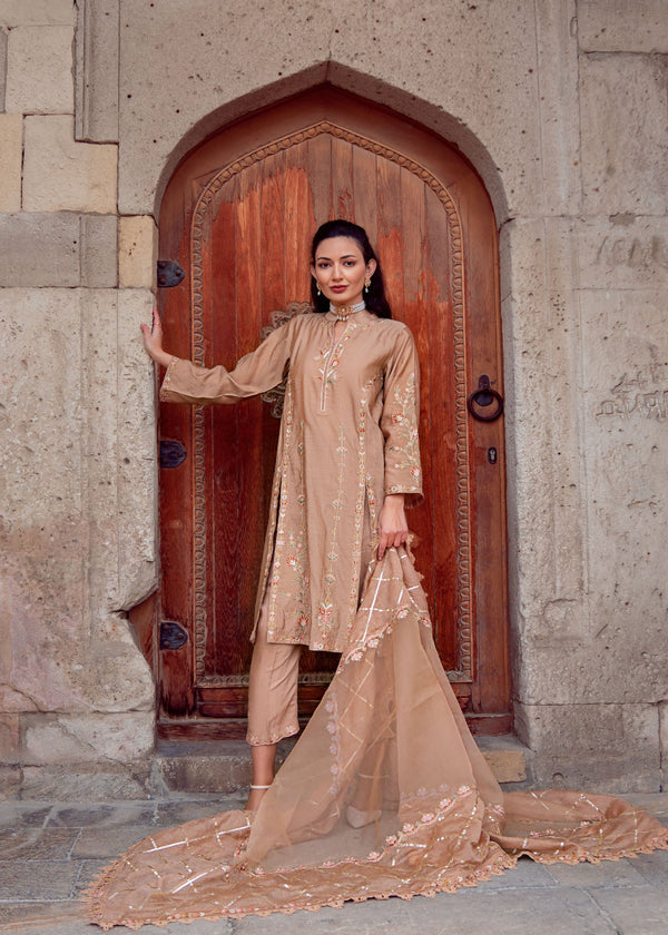 Muntaha By Shanzay Beige Ruhiya Women 3pcs