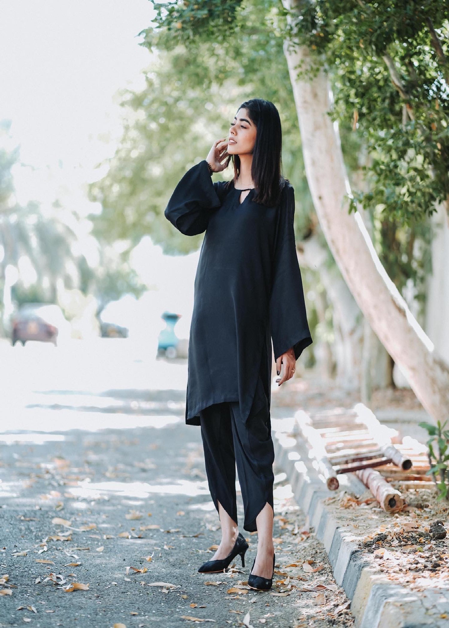 Zauk Black Two Piece Dress Women 2pcs