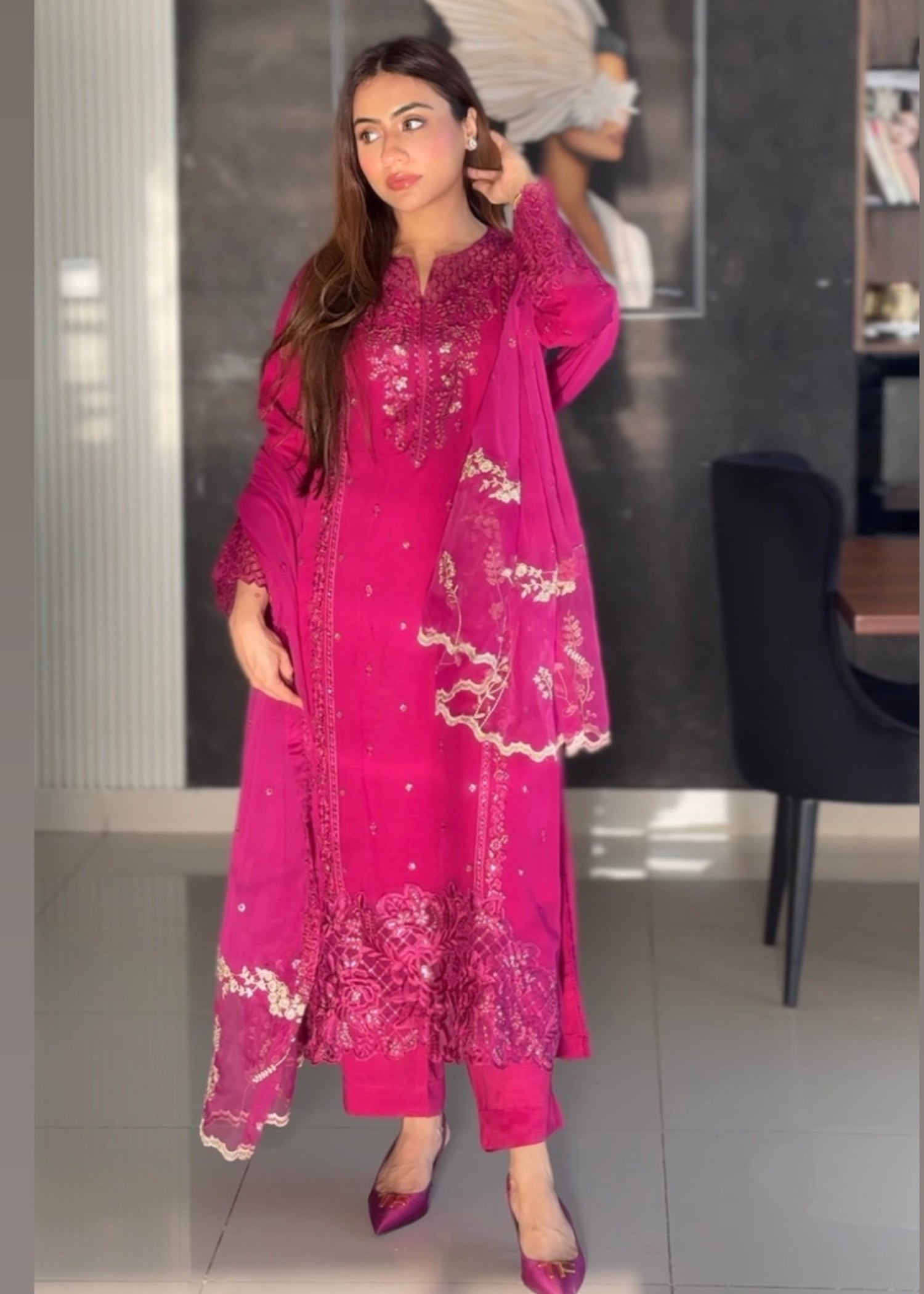 Ayesha B pink (kashaf) Women 3pcs
