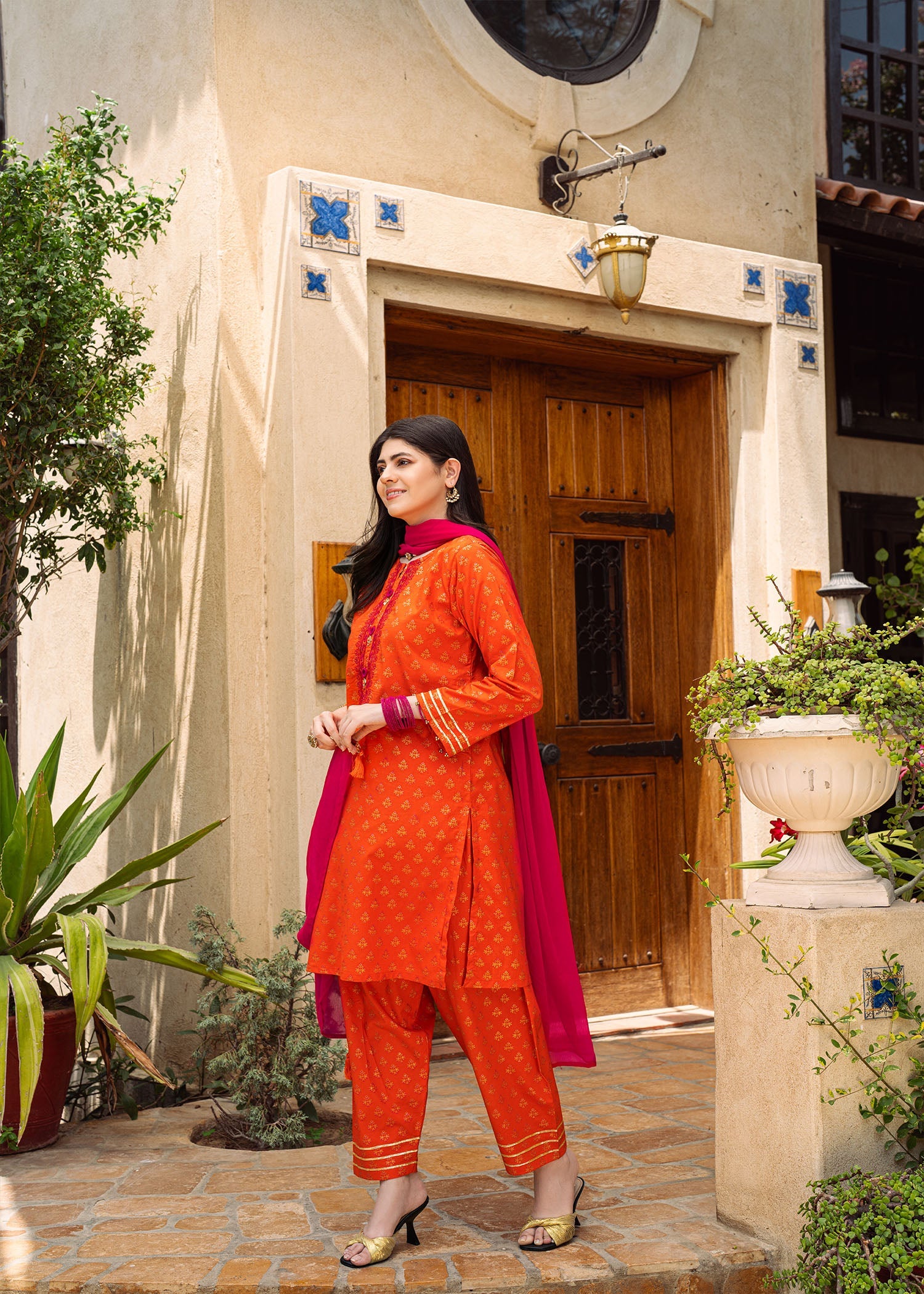 Kumash Textiles Red Orange Womens Women 3pcs