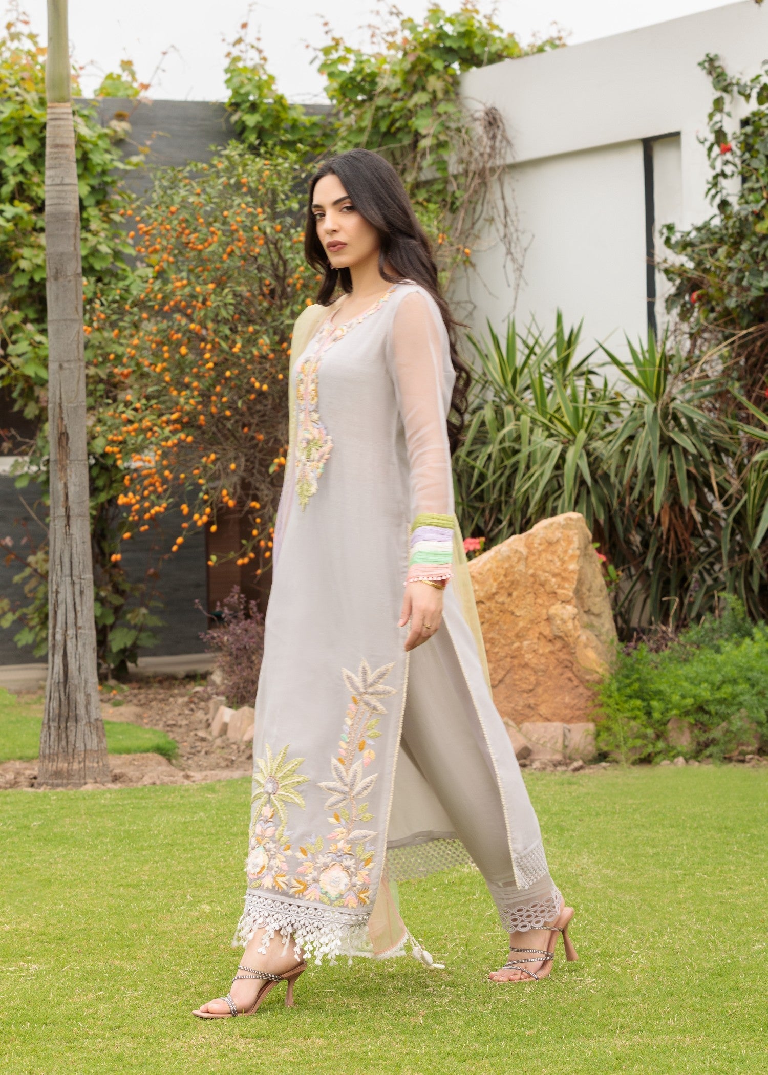 Khuda Baksh Creations M 108 grey Women 4pcs