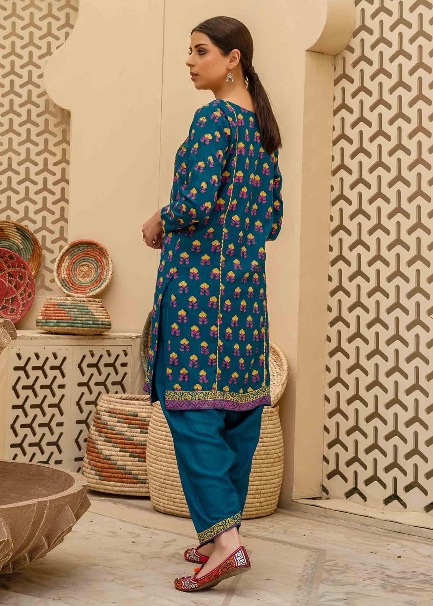 Afifa Iftikhar Naqsh D032BLU Women 2pcs