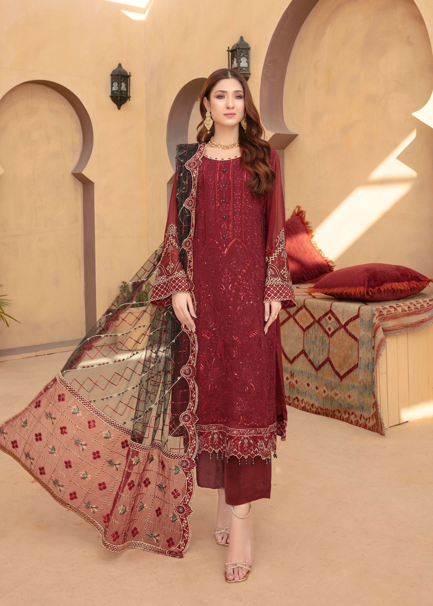 Mah-e-Rooh JJ 5105 GULAAB Women 4pcs
