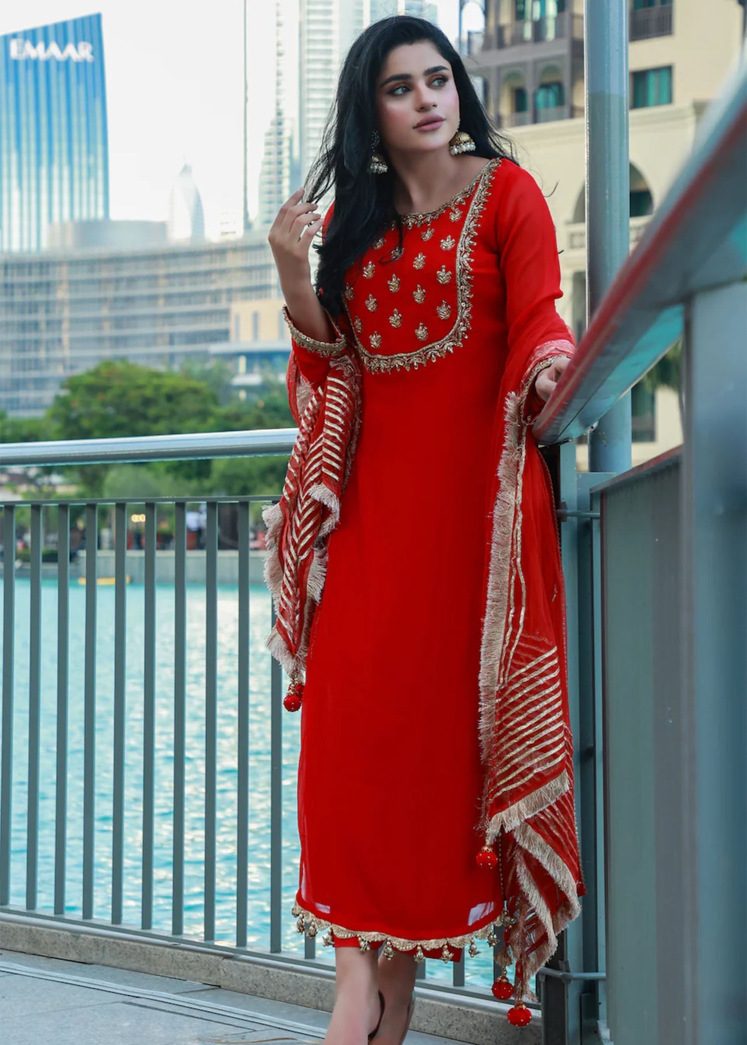 Khuda Baksh Creations Z 278 Red Women 4pcs