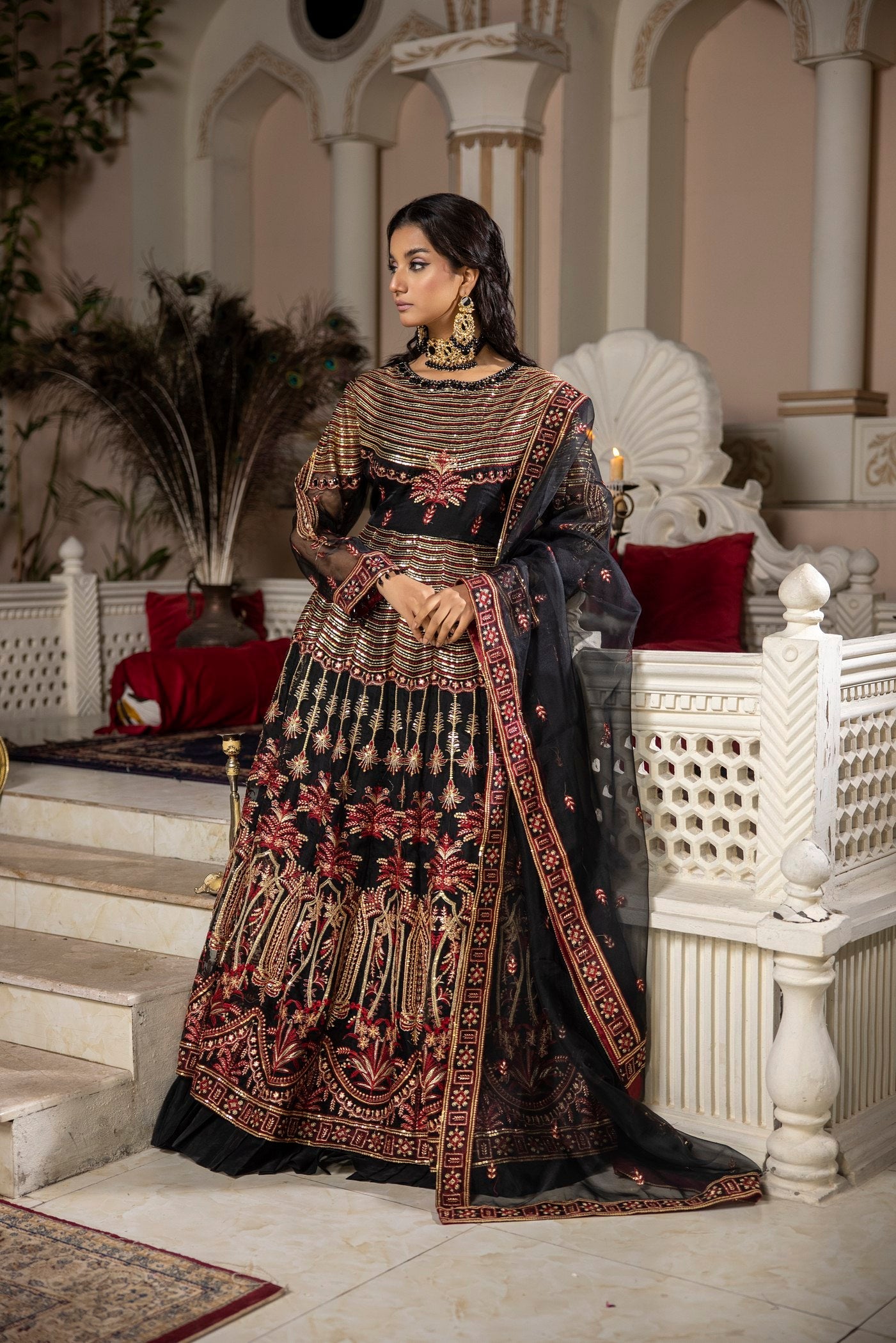 Shahjahan - Feel Royal SJ 23024 Black Maroon Women 3pcs
