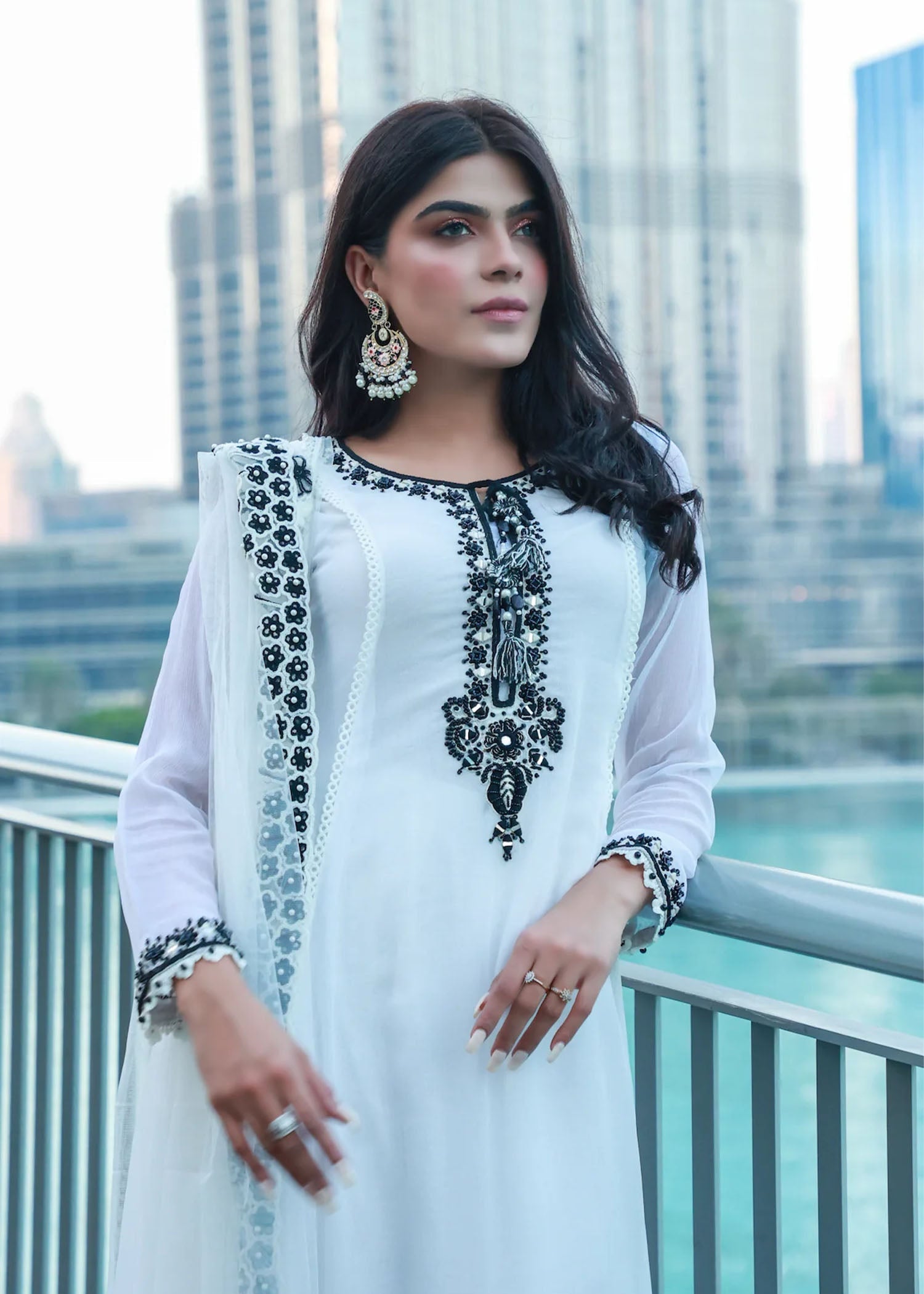 Khuda Baksh Creations Z 285 White Women 4pcs