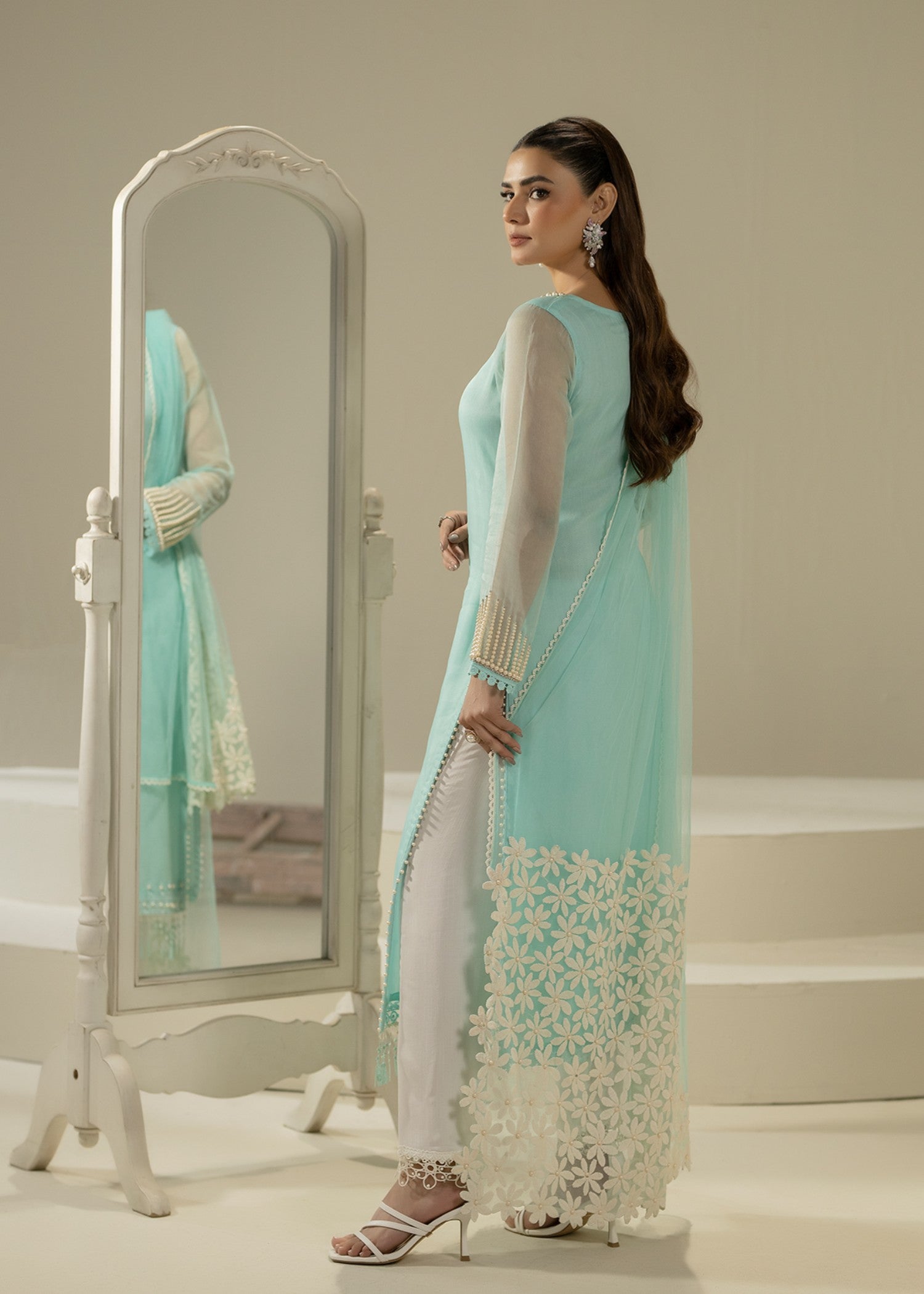 Khuda Baksh Creations Z 305 Cyan Women 4pcs