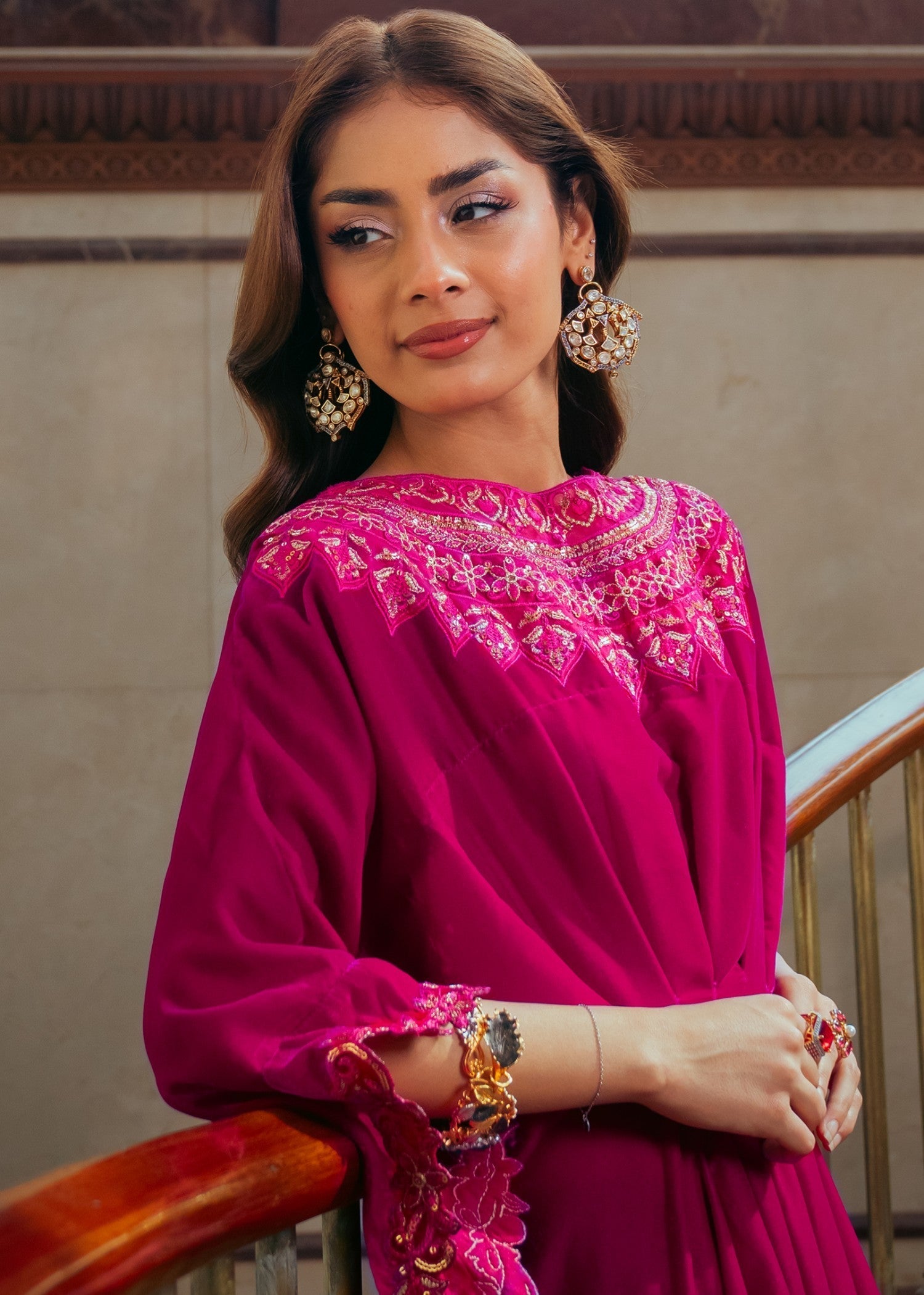 Kross Kulture Kaftan Embroidered Velvet 1184 Women 1pcs