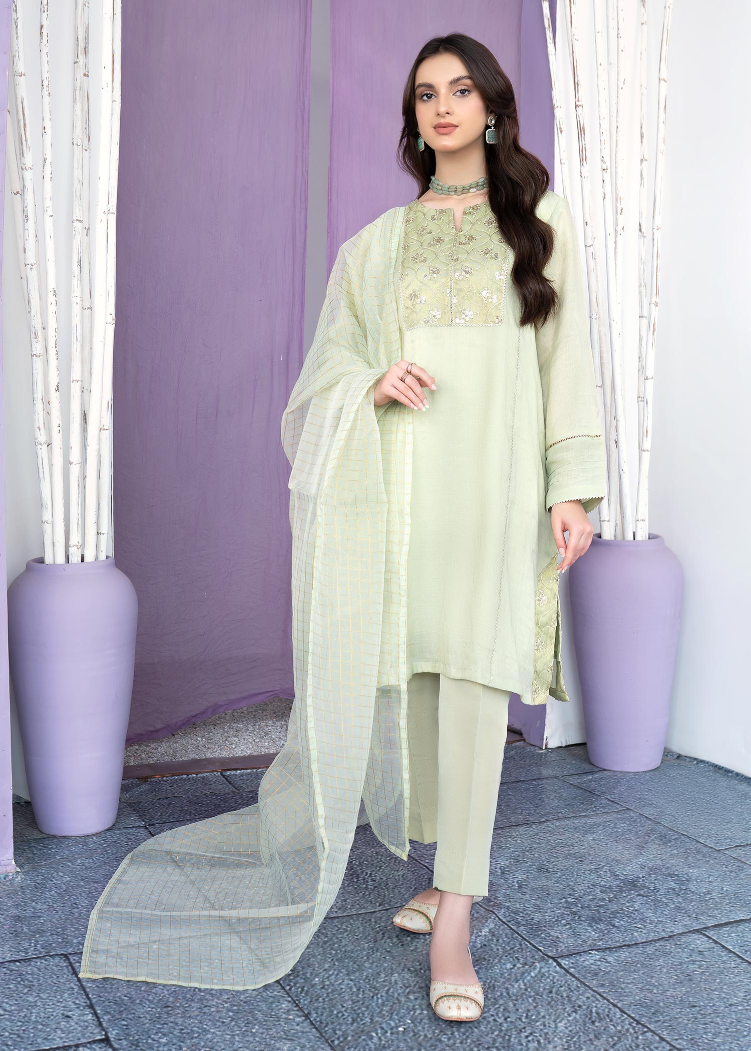 Eraj Hussain Glitters Charm Mint Women 3pcs