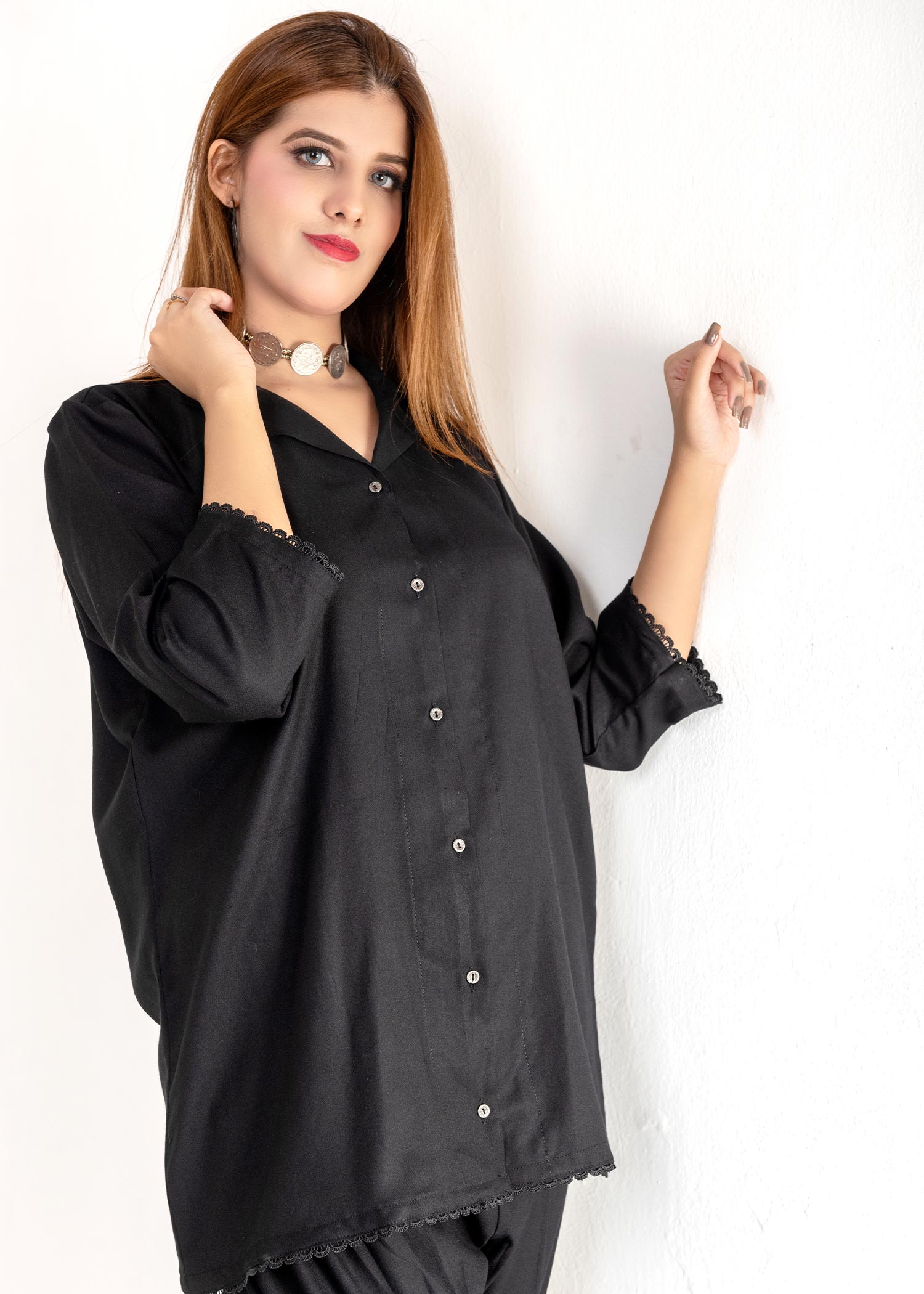 A&J Solid Black Women 2pcs