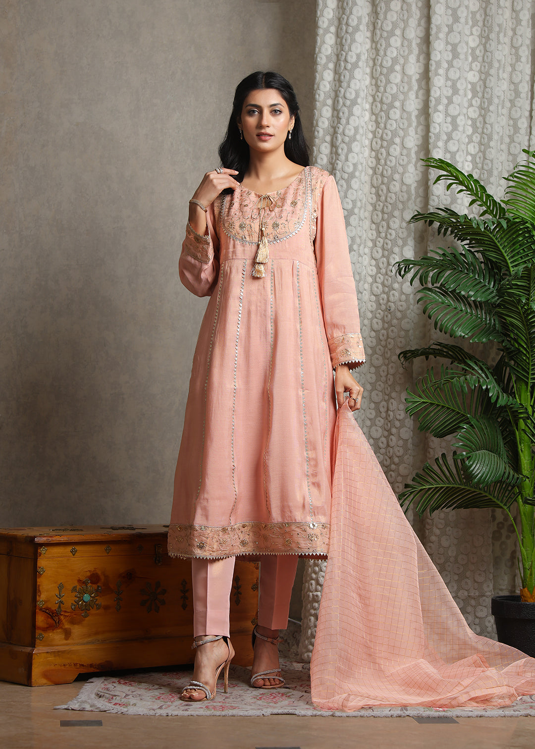 Eraj Hussain Glaring Gems Coral Pink Women 4pcs