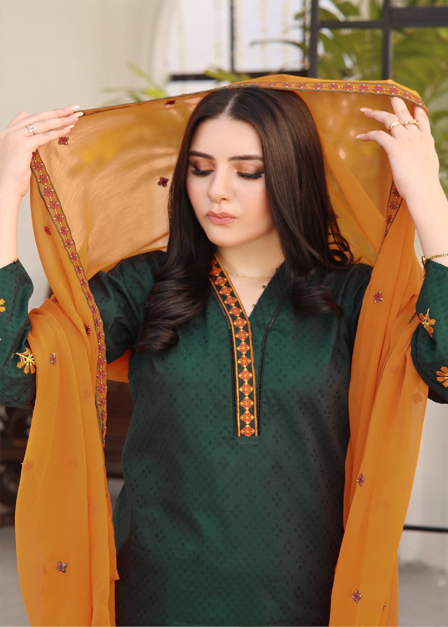 Kumash Textiles Dark Green Emb Womens Women 3pcs