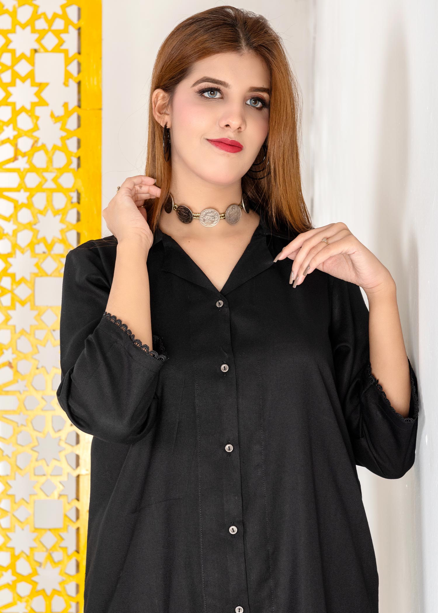 A&J Solid Black Women 2pcs