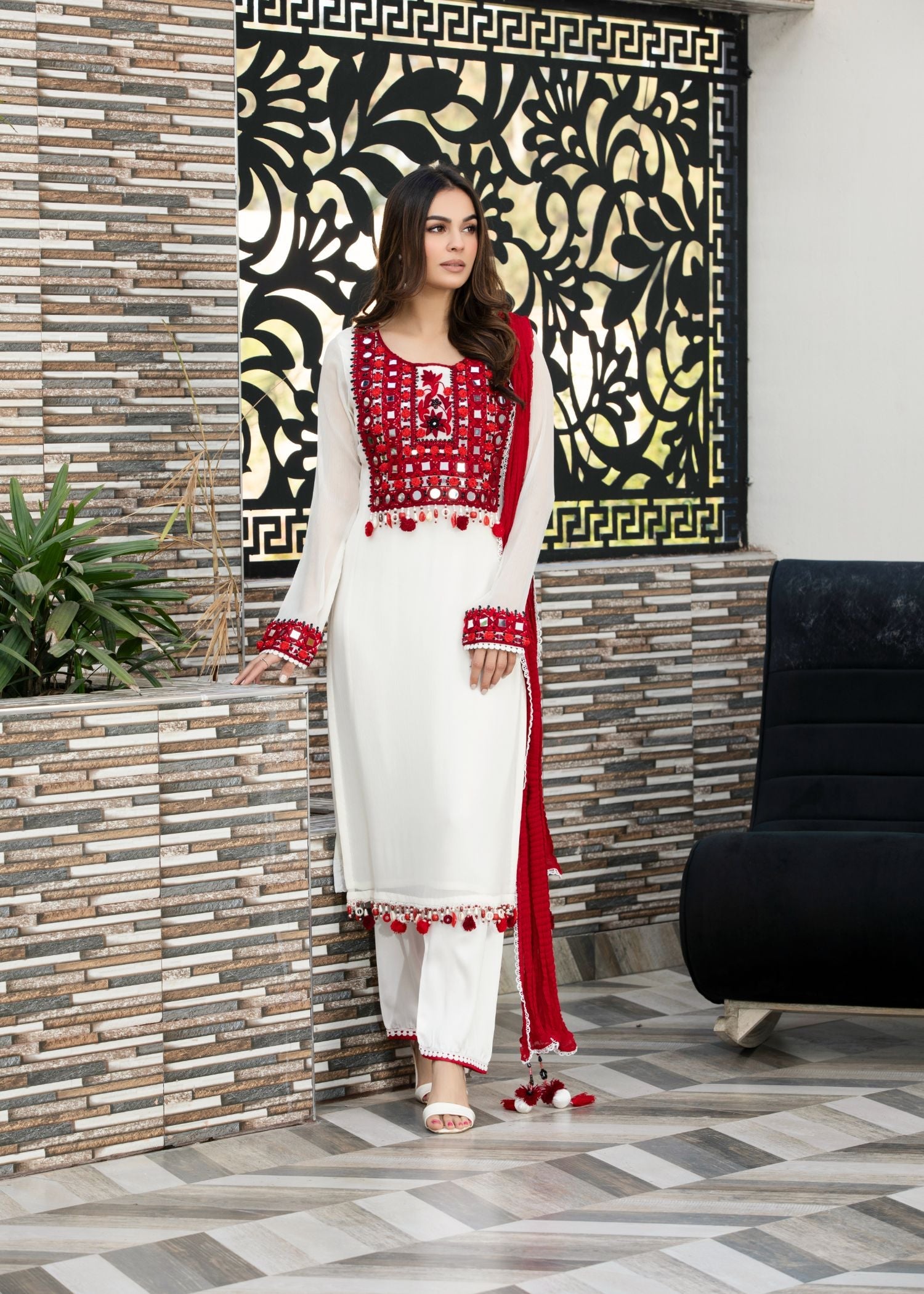 Khuda Baksh Creations Z 297 White Women 4pcs