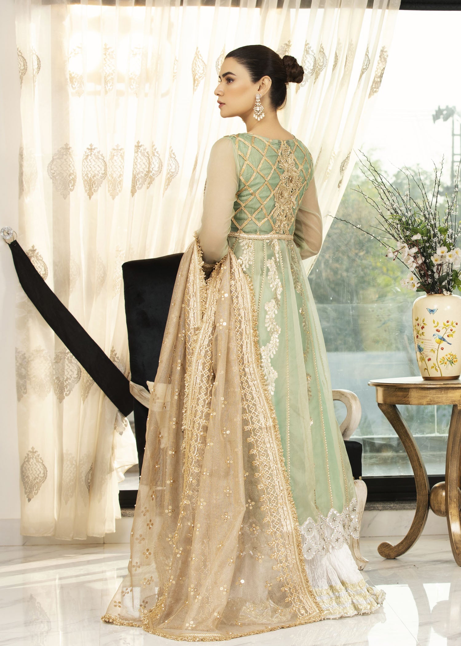 Khuda Baksh Creations Z 294 Sea Green Women 3pcs