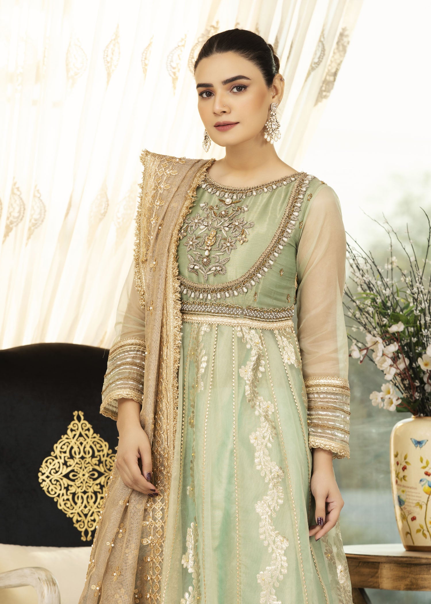 Khuda Baksh Creations Z 294 Sea Green Women 3pcs