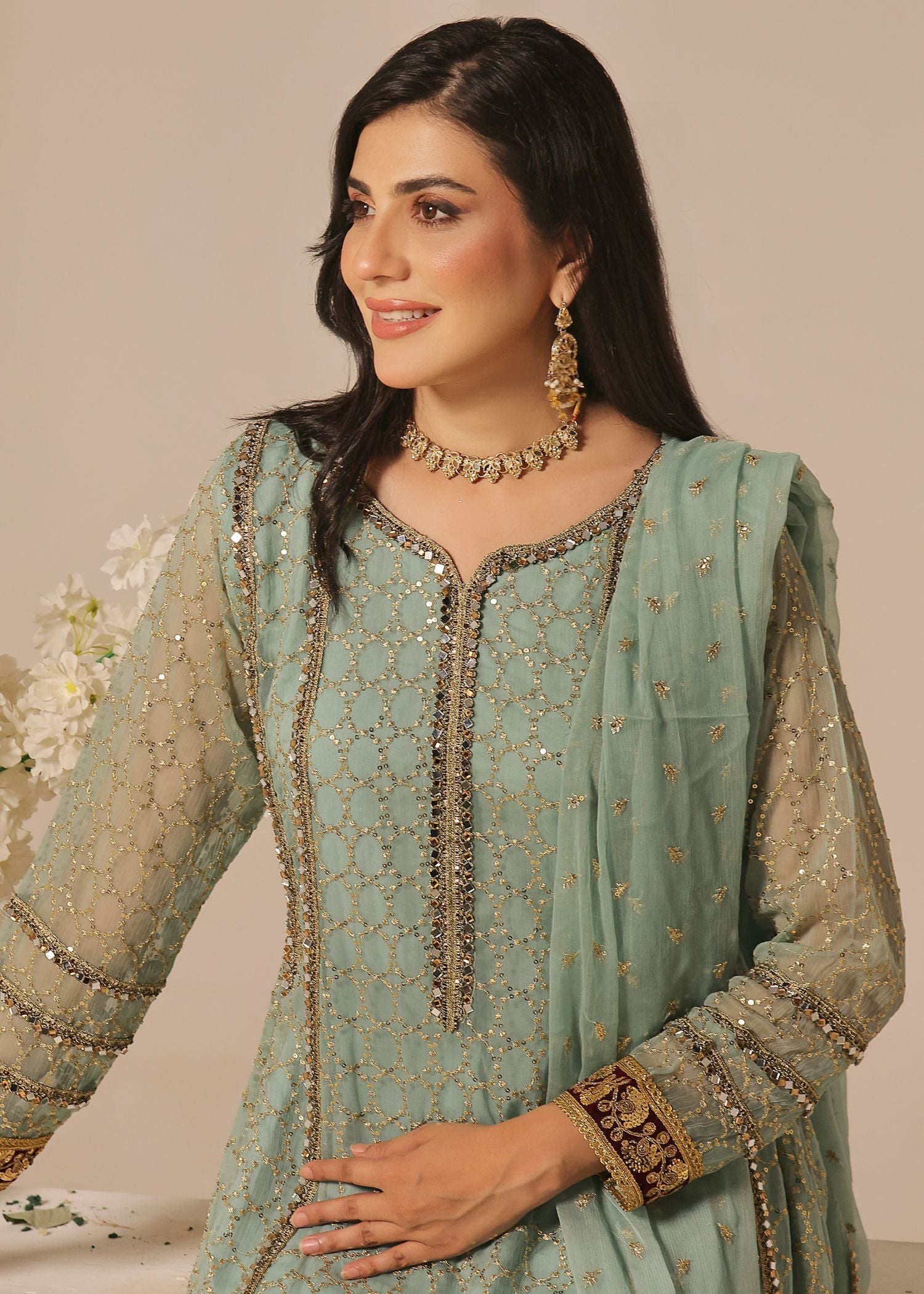 Ayesha Closet Shehzadi Pistachio Versatility Women 3pcs