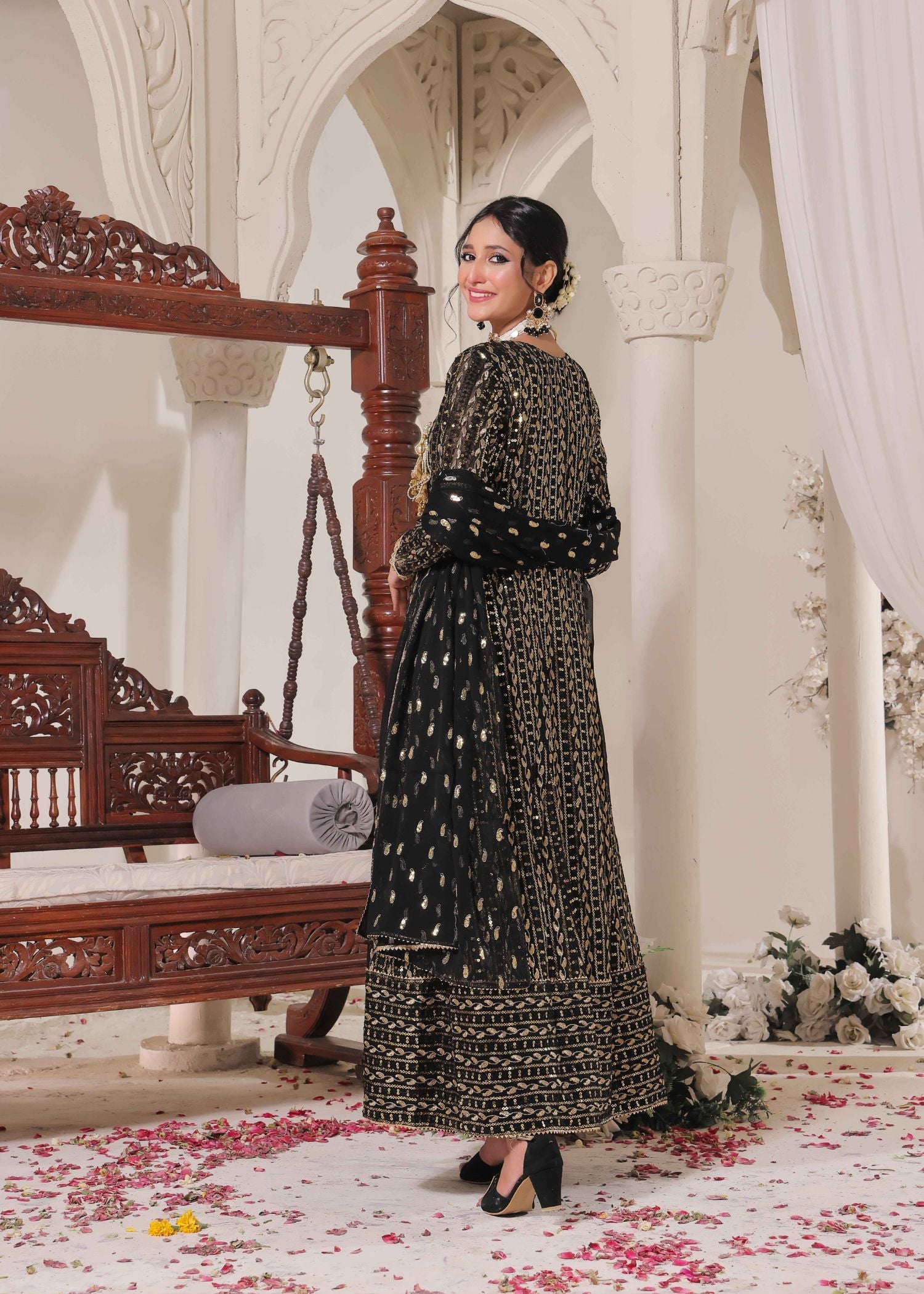 Ayesha Closet ReshamJet Black Women 3pcs