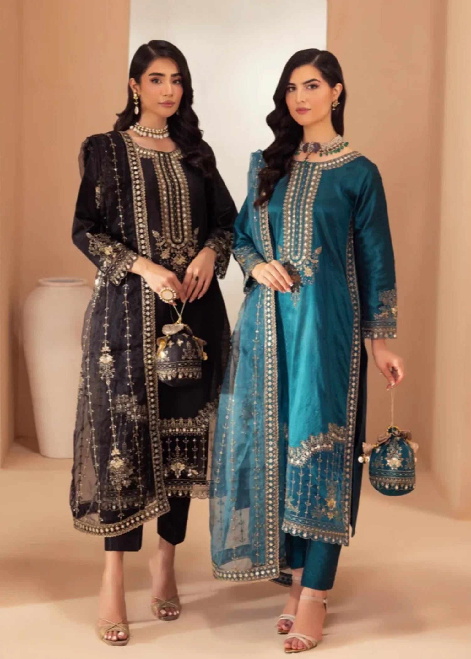 Mohagni MGS 21 RAW SILK STITCHED/UNSTITCHED Women 3pcs