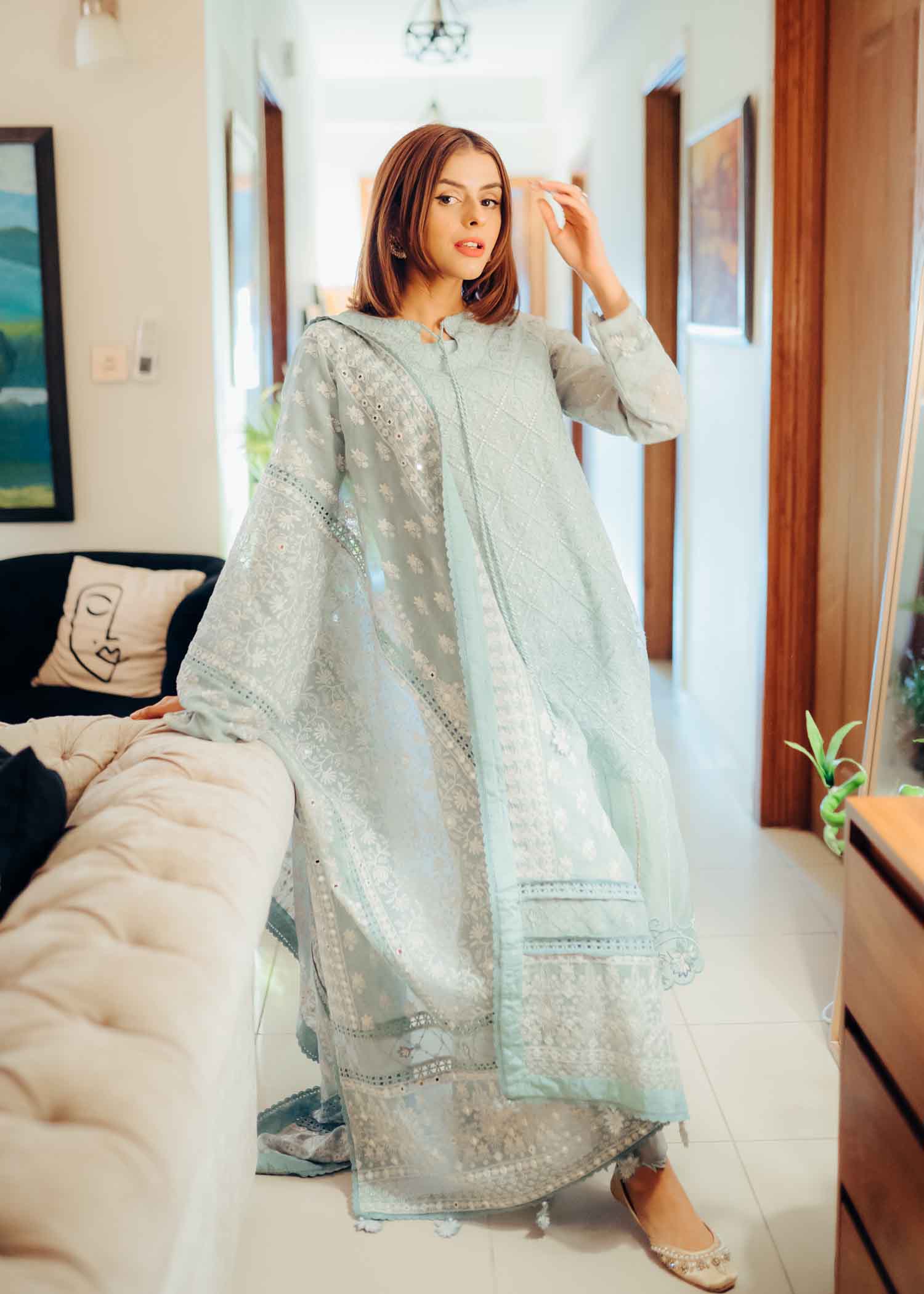 Rang-e-Haya Wilbur (Coral Blue) Women 4pcs