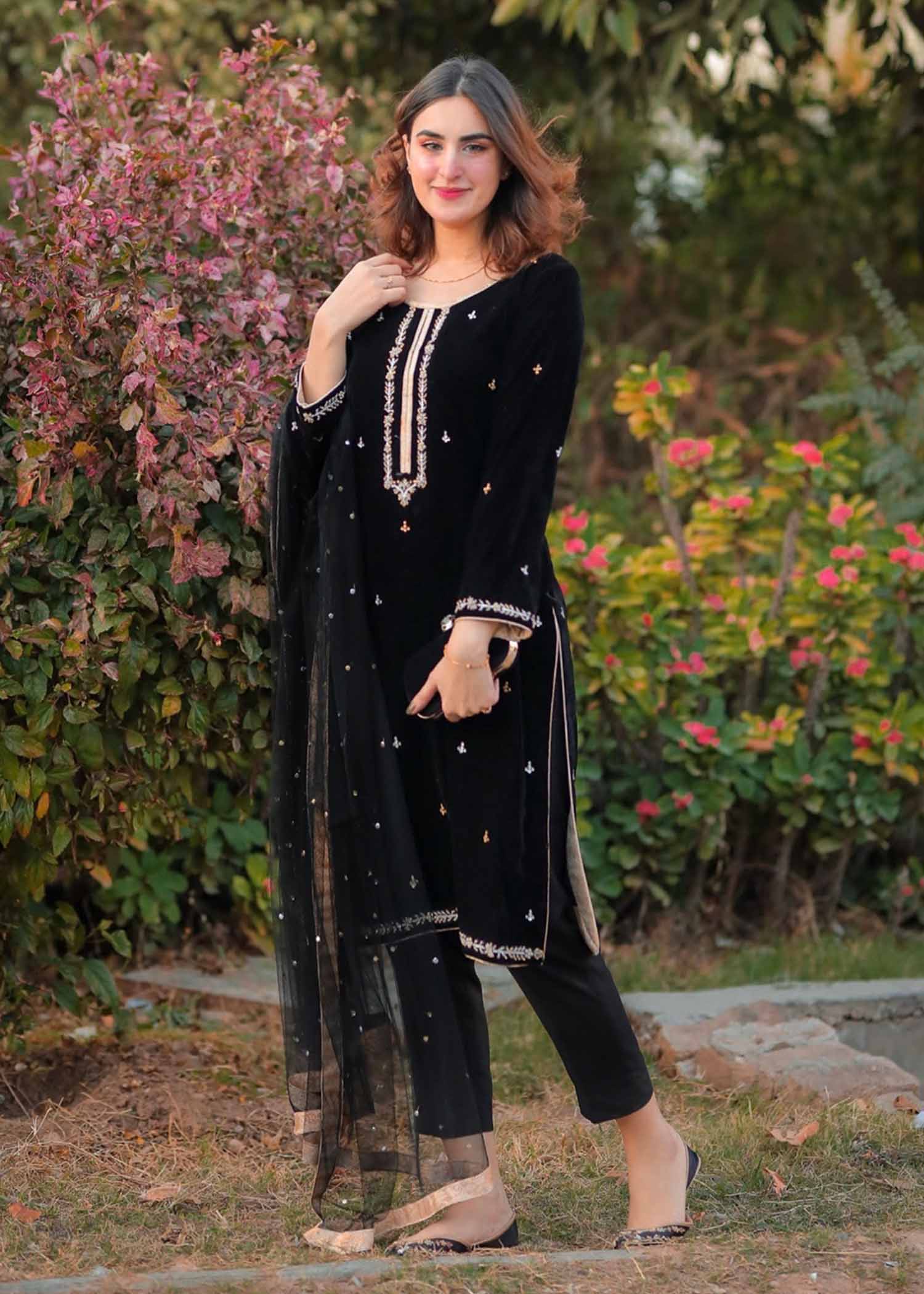 Sidra Mumtaz Black Rose Women 3pcs