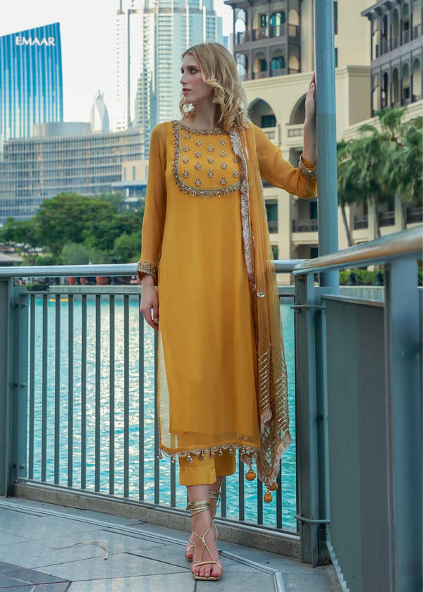 Khuda Baksh Creations Z 278 Mustard Women 4pcs