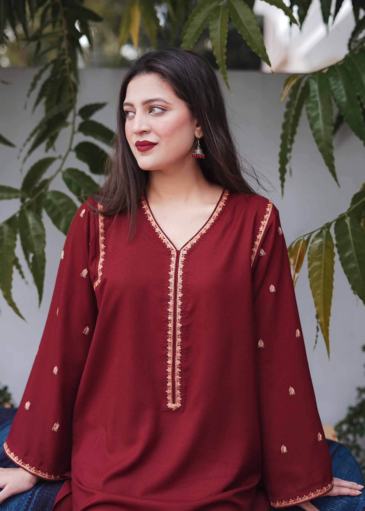 Aisling By Nirmal Maroon Women 2pcs