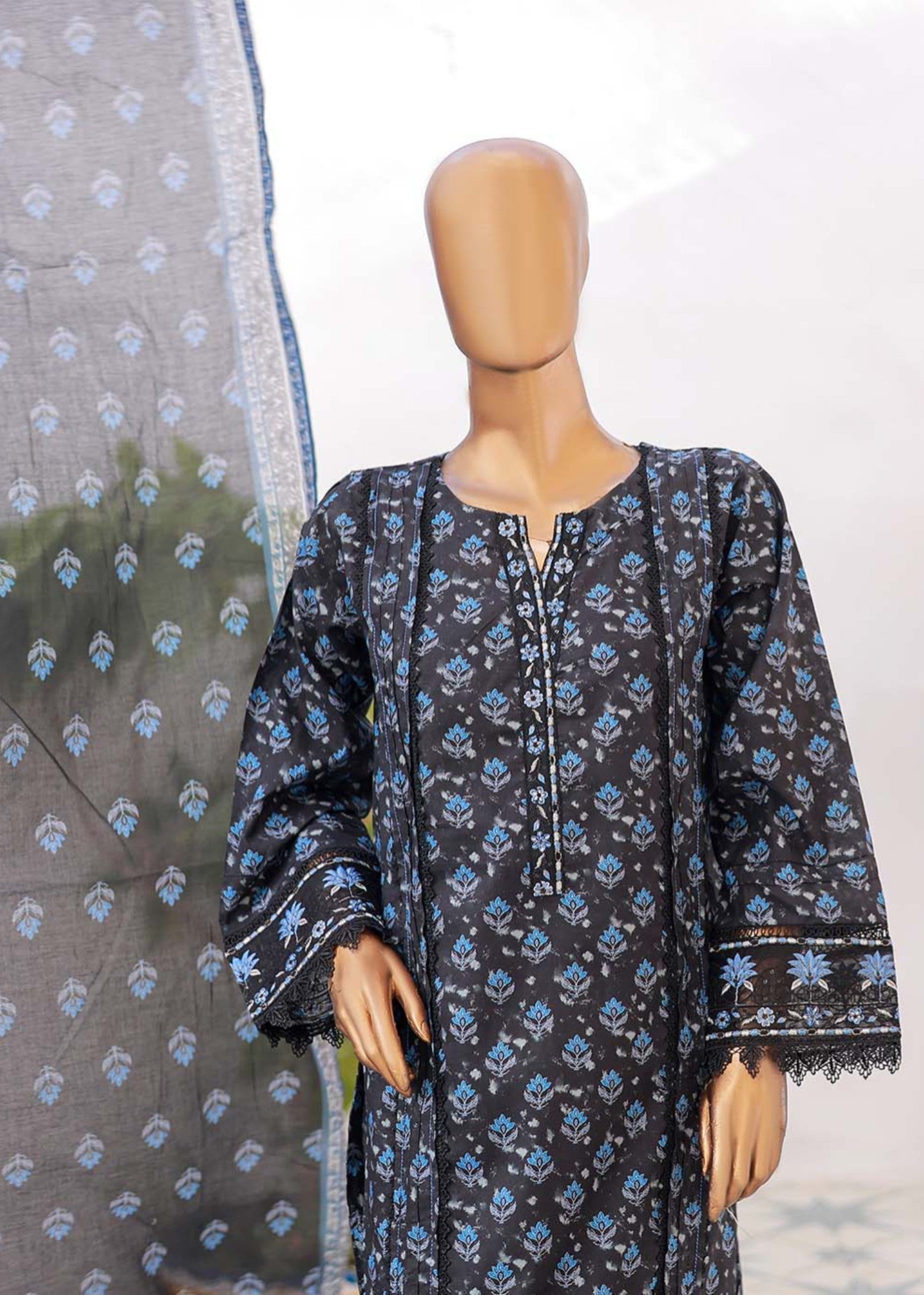 Suntex Fabrics – BLACK Festive Embroidered Women 3pcs