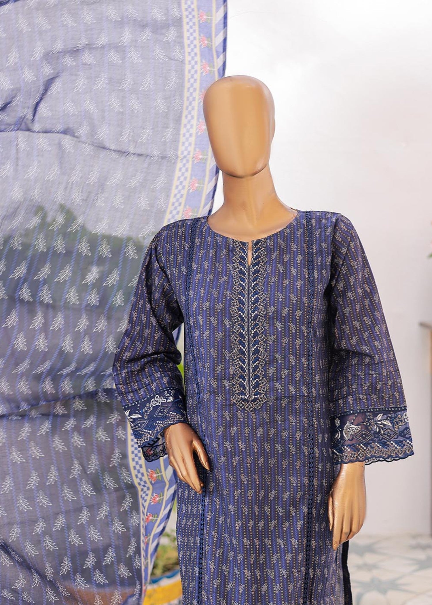 Suntex Fabrics – NAVY Festive Embroidered Women 3pcs