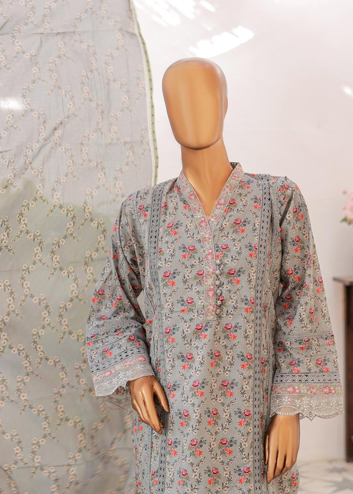 Suntex Fabrics – SILVER Festive Embroidered Women 3pcs