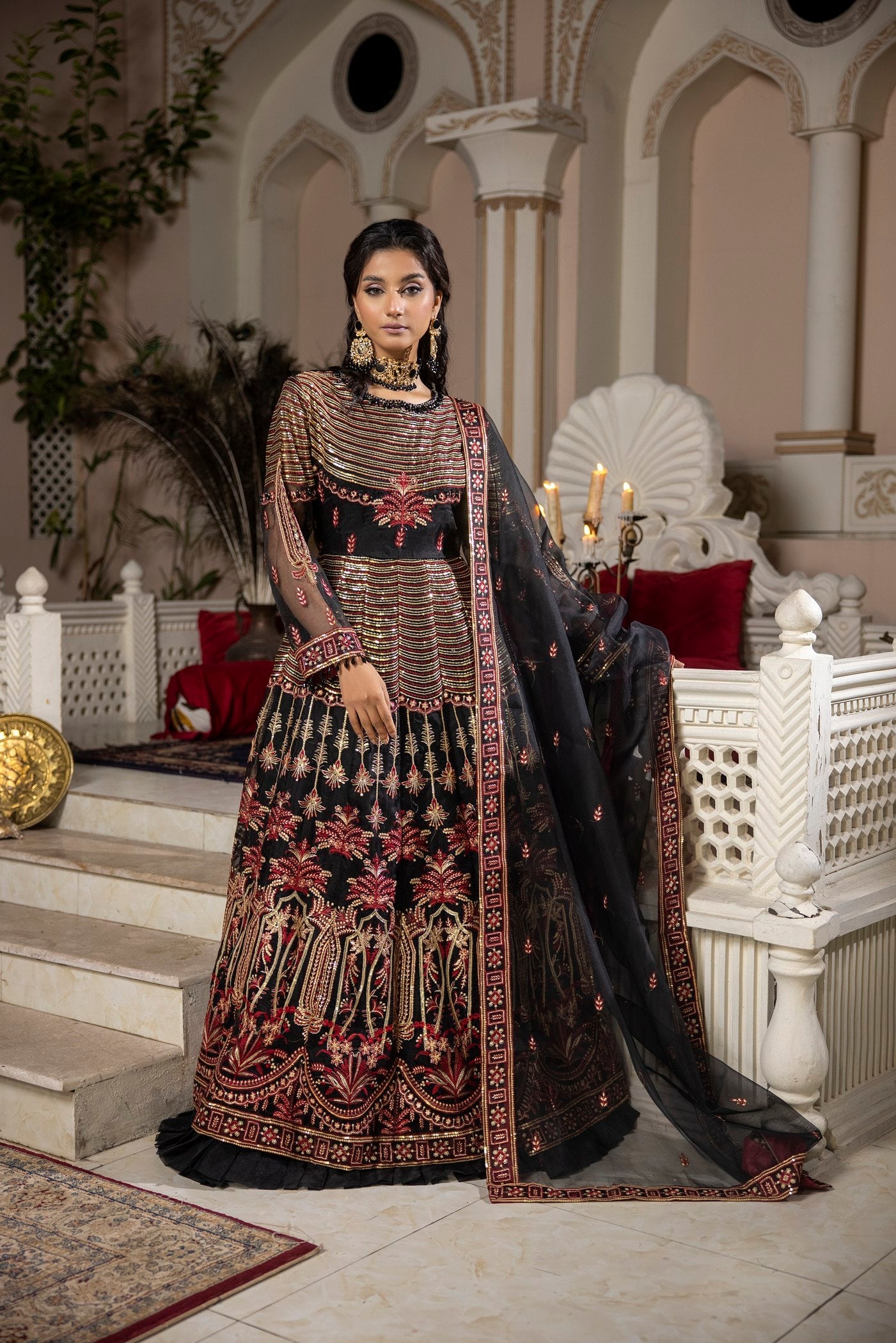 Shahjahan - Feel Royal SJ 23024 Black Maroon Women 3pcs