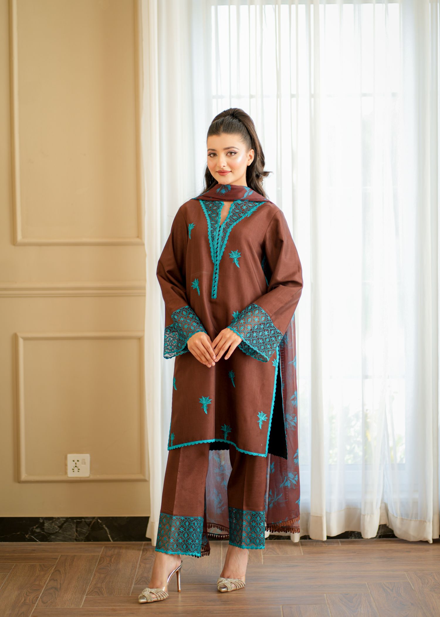 Fozia Khalid Cocoa Women 3pcs