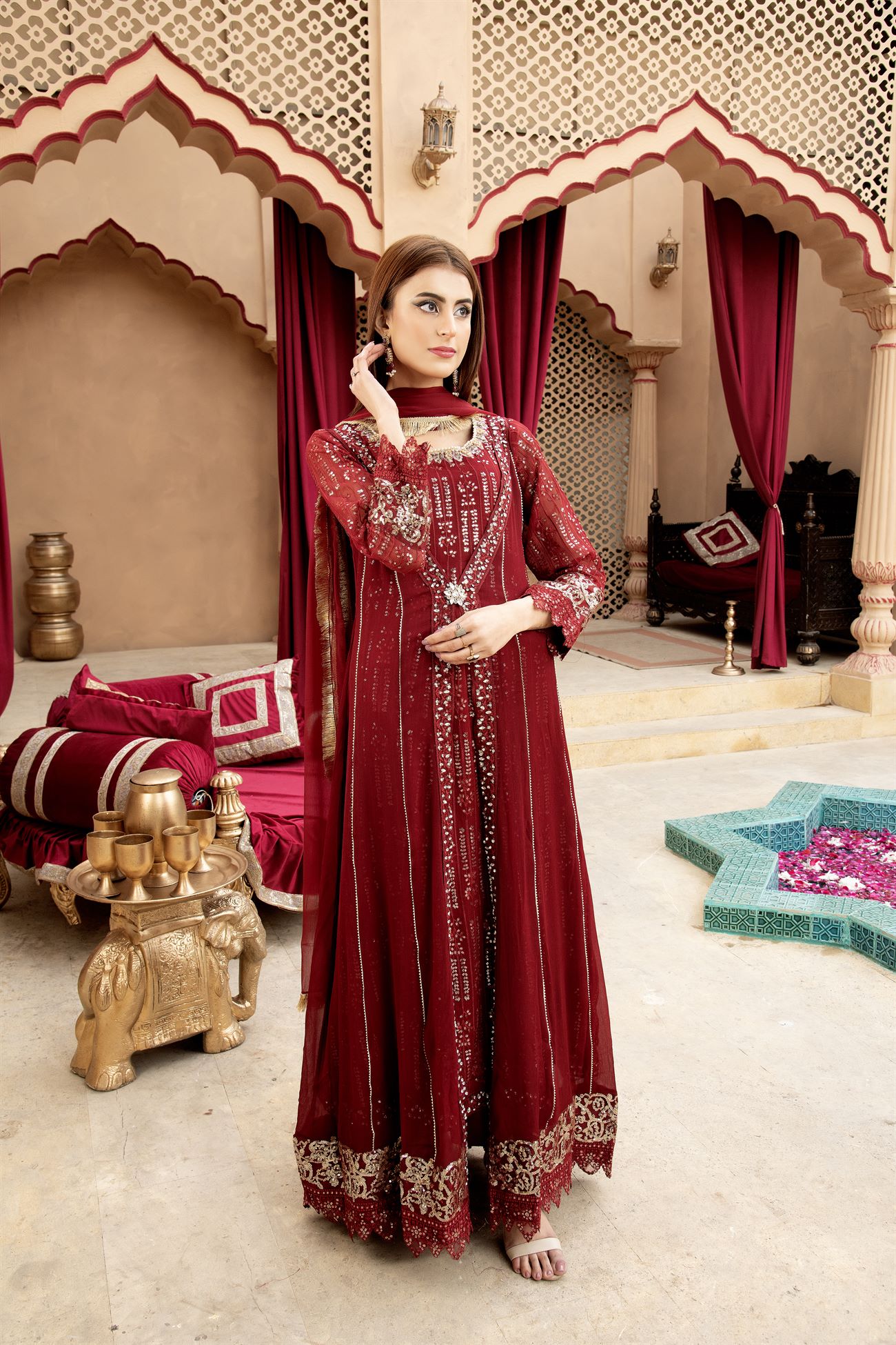 Manahils B 005 MEHROON Women 4pcs