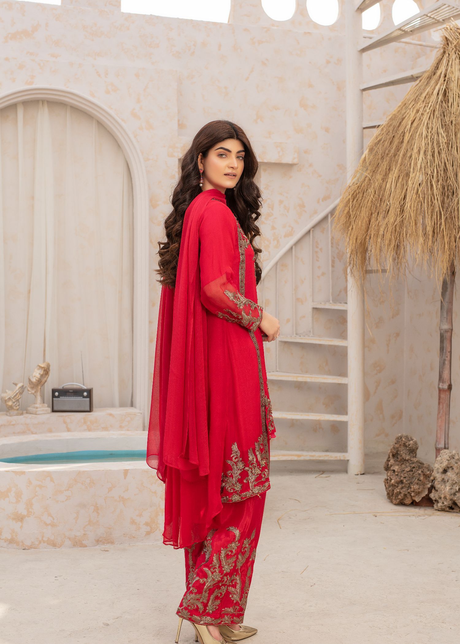 Pehnawa By Bin Akram’s TAIL TRESSUE PNK CHIFFON Women 3pcs