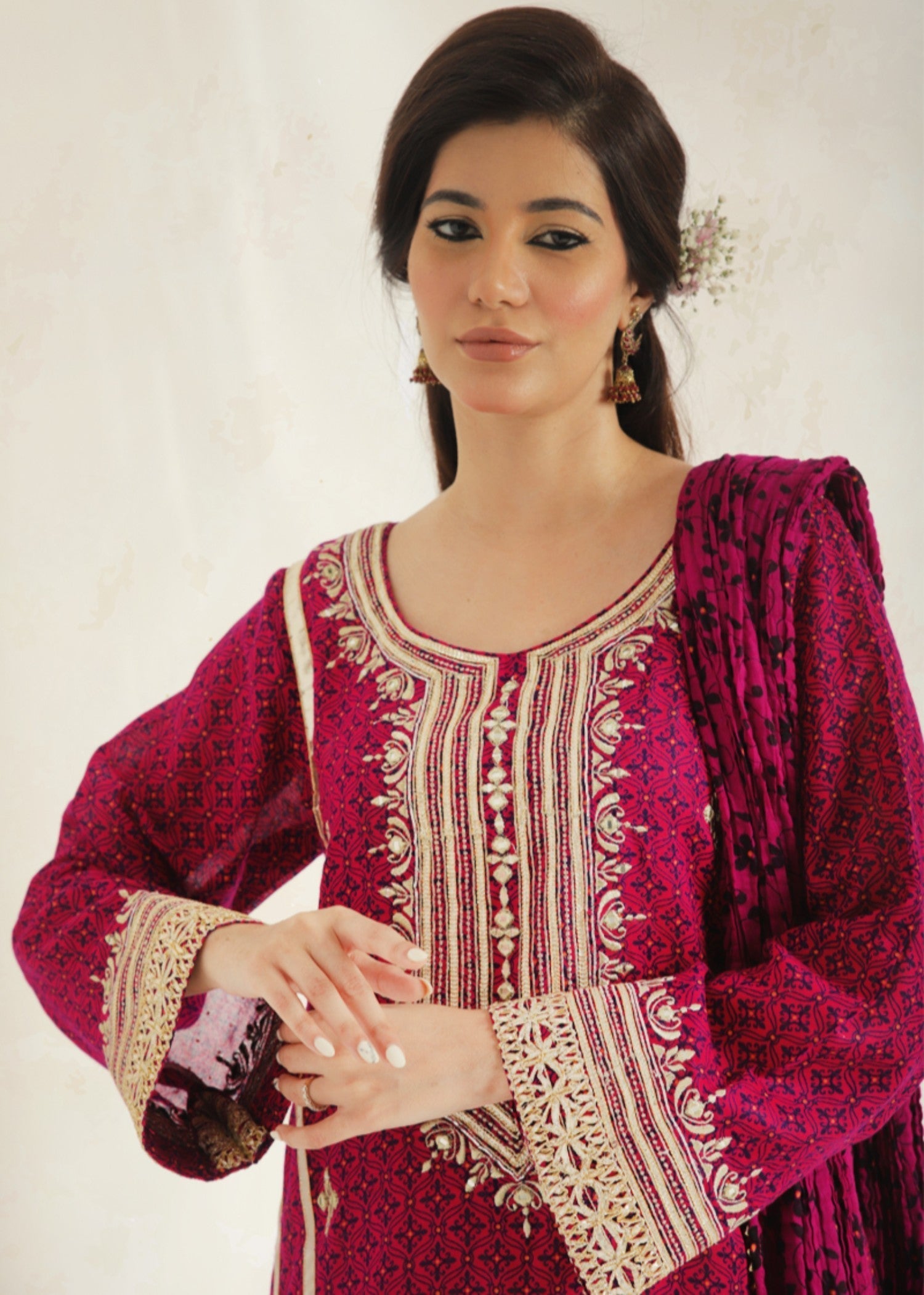 Gulenoor Blouche Vol 2 Magenta Women 3pcs