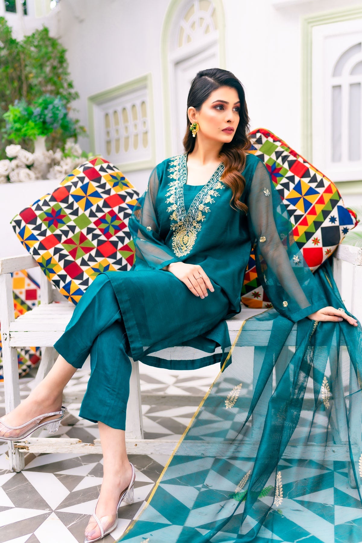 Pirzada Shaheryar Khan Teal Tempest Women 4pcs