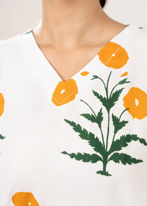 Anabya Garments MUSTURD SUNFLOWER Women 2pcs