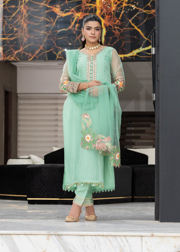 Khuda Baksh Creations M 106 Mint Green Women 4pcs