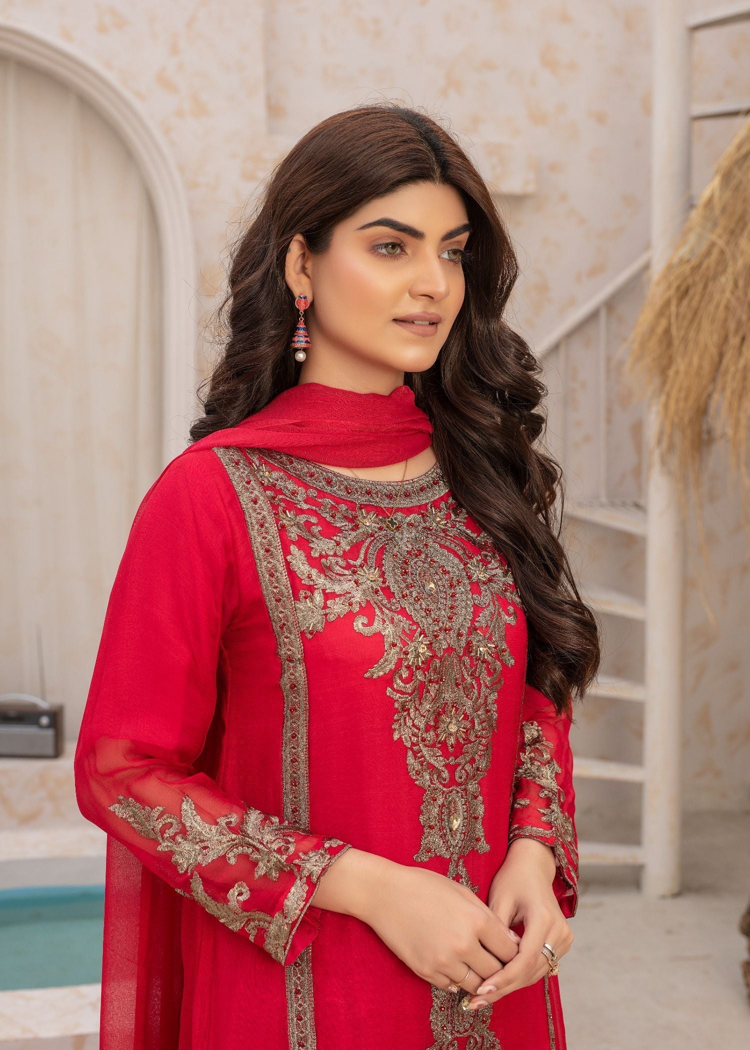 Pehnawa By Bin Akram’s TAIL TRESSUE PNK CHIFFON Women 3pcs