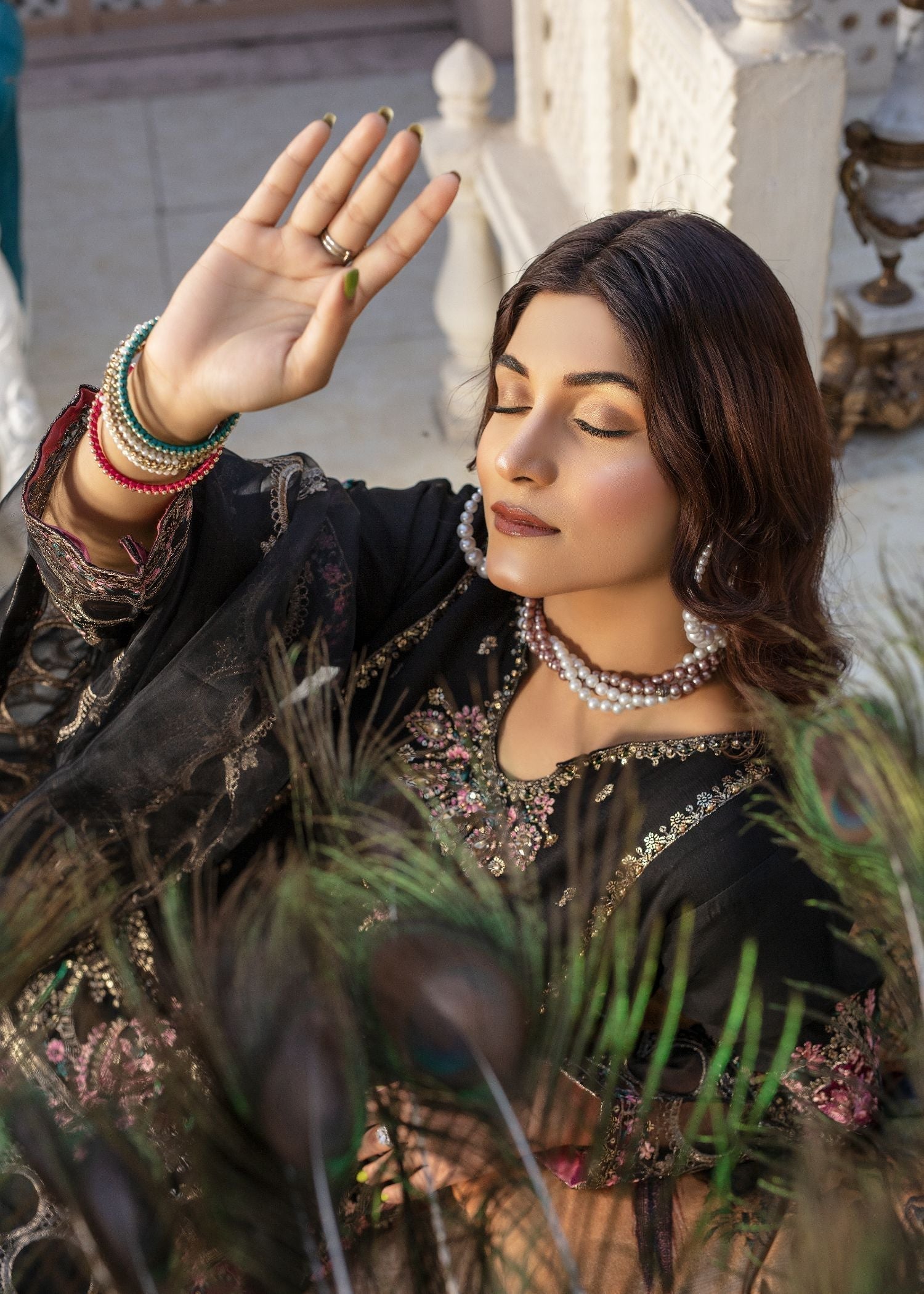 Pehnawa By Bin Akram’s GRACEFUL BLACK CHIFFON Women 3pcs