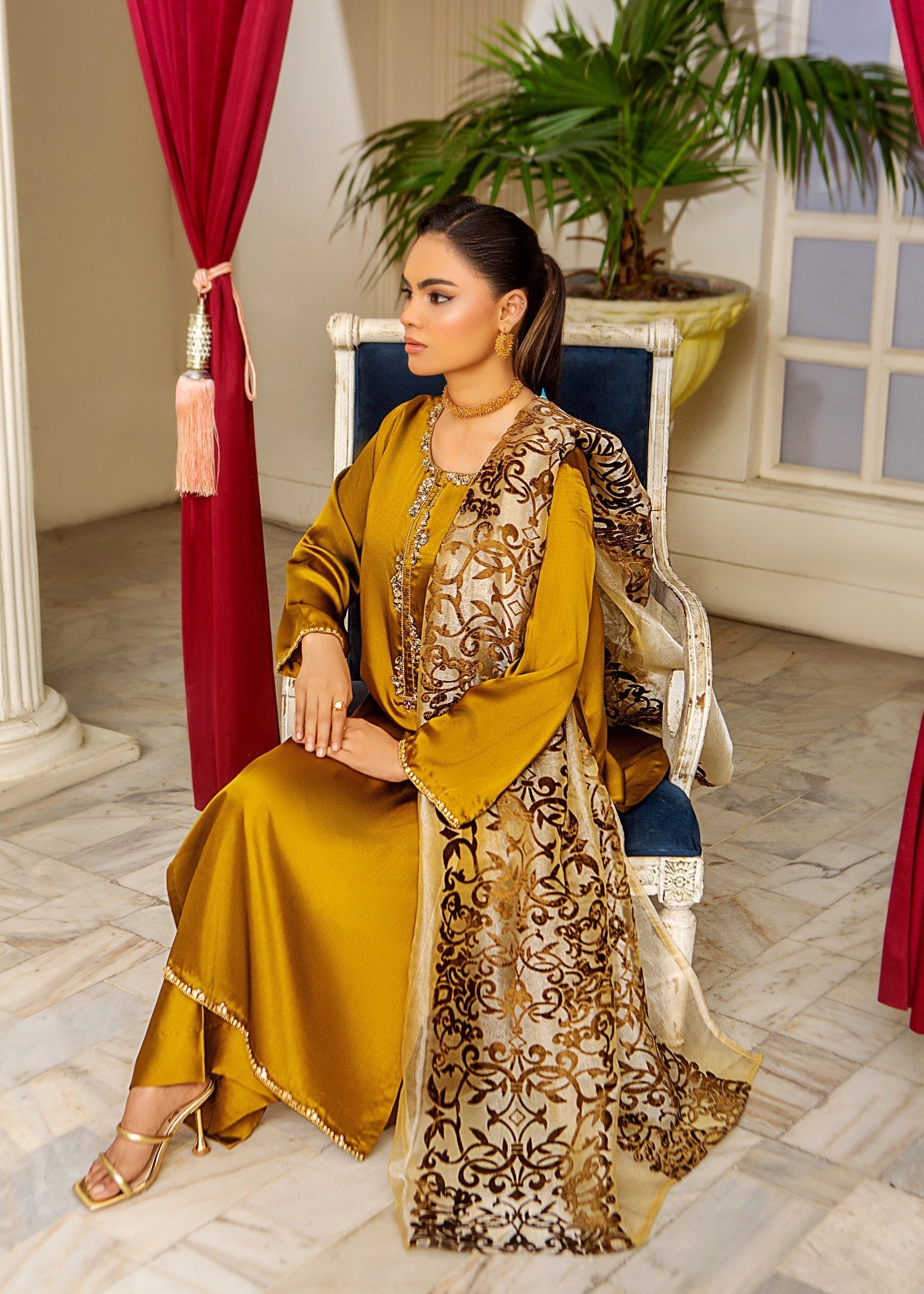 Alnuqat AURA DRESS Made In Soft Silk Fabric Women 3pcs