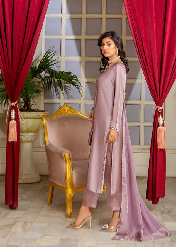 Alnuqat URBAN DRESS LALIC SHAMOSE SILK: Women 3pcs